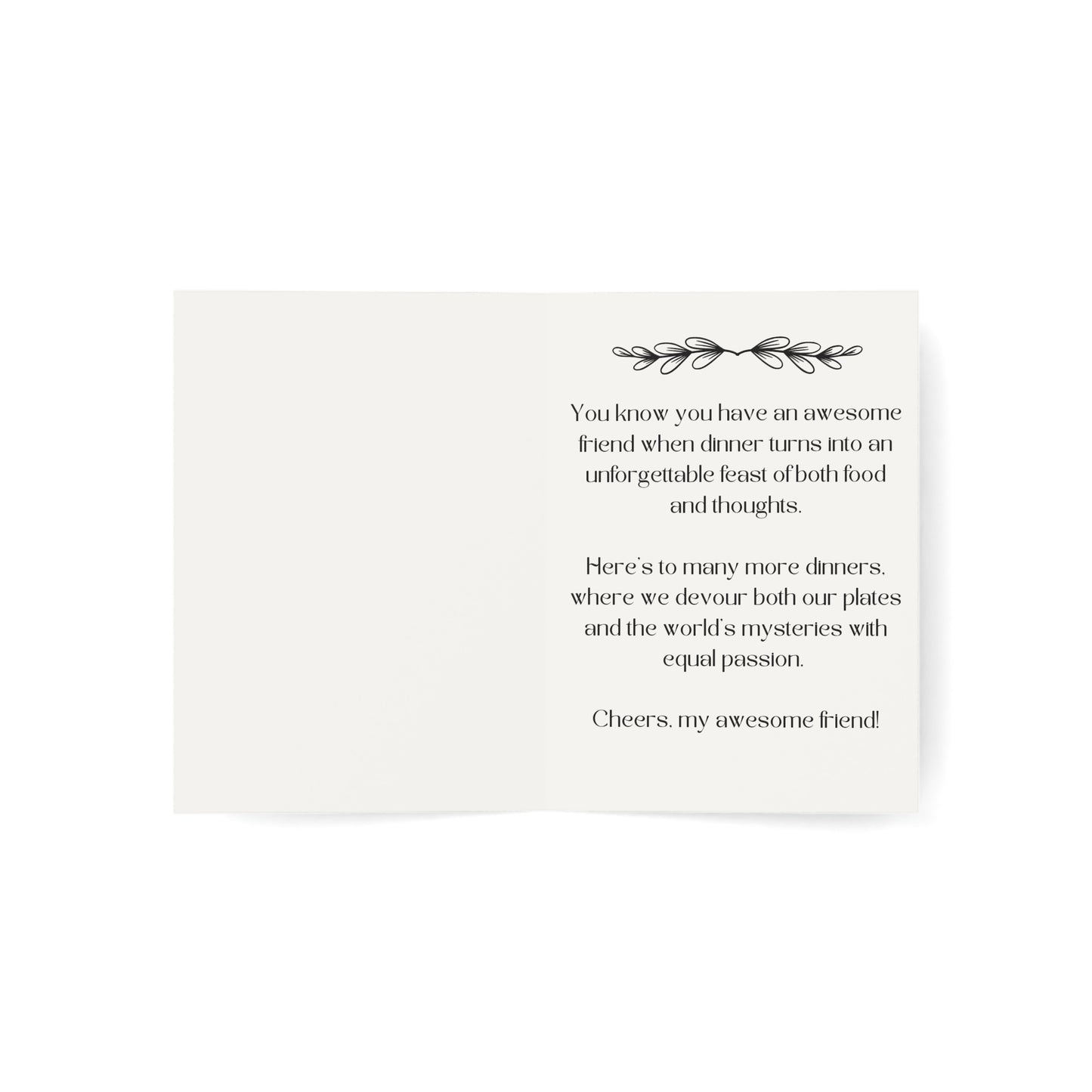 Friends and Dinner Greeting Cards (1, 10, 30, and 50pcs)