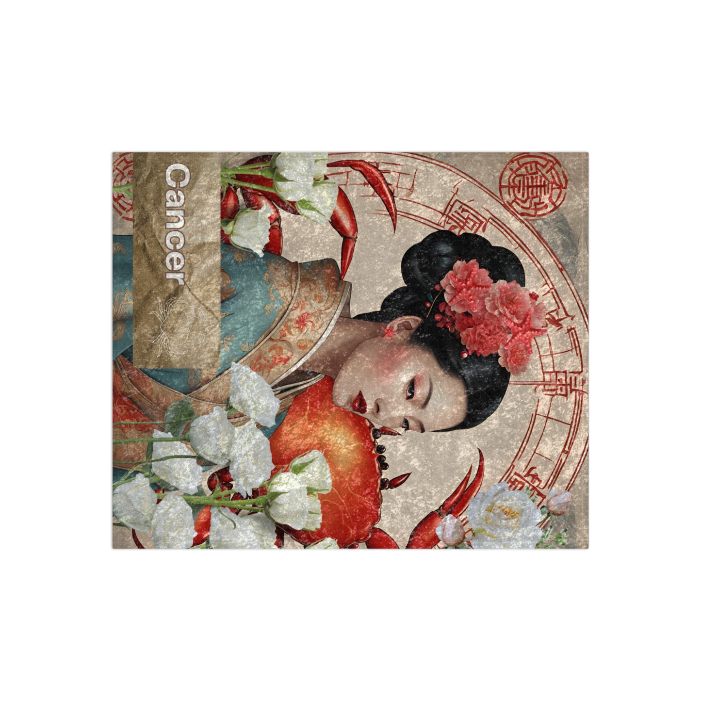 Zodiac Cancer Luxury Crushed Velvet Blanket