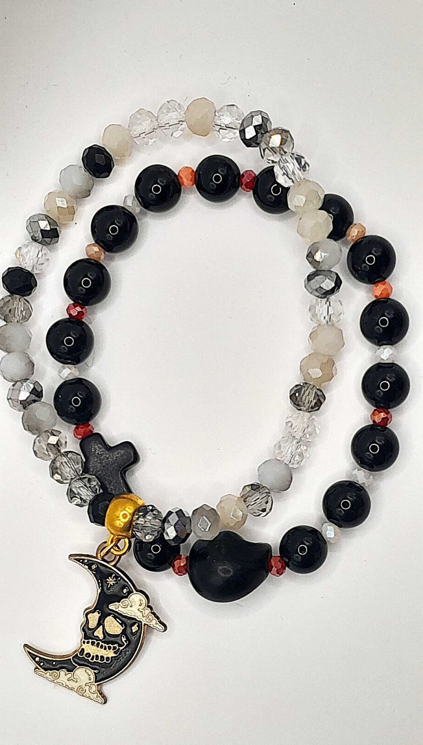 Raven & Plague-Themed Beaded Bracelet Set