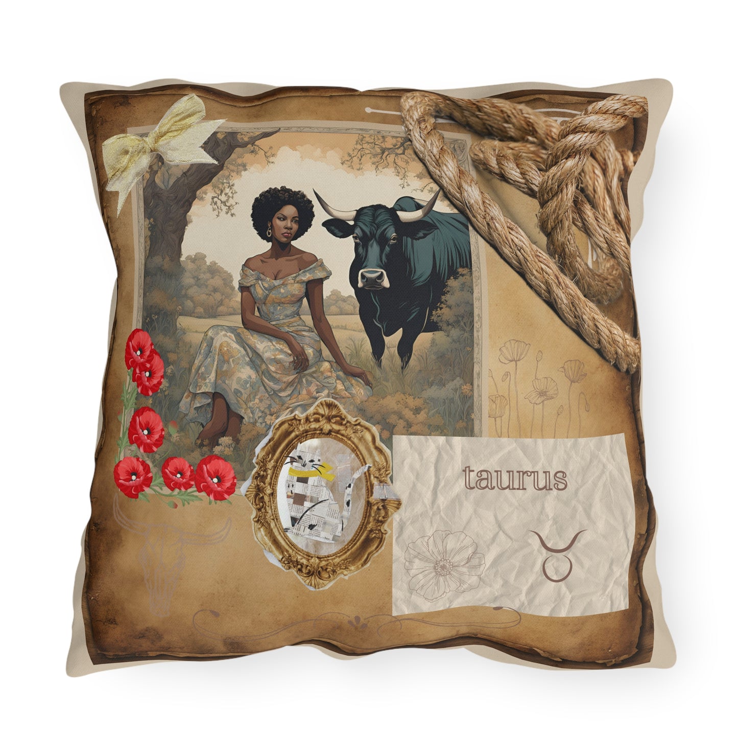 Outdoor Pillow - Taurus Zodiac Sign