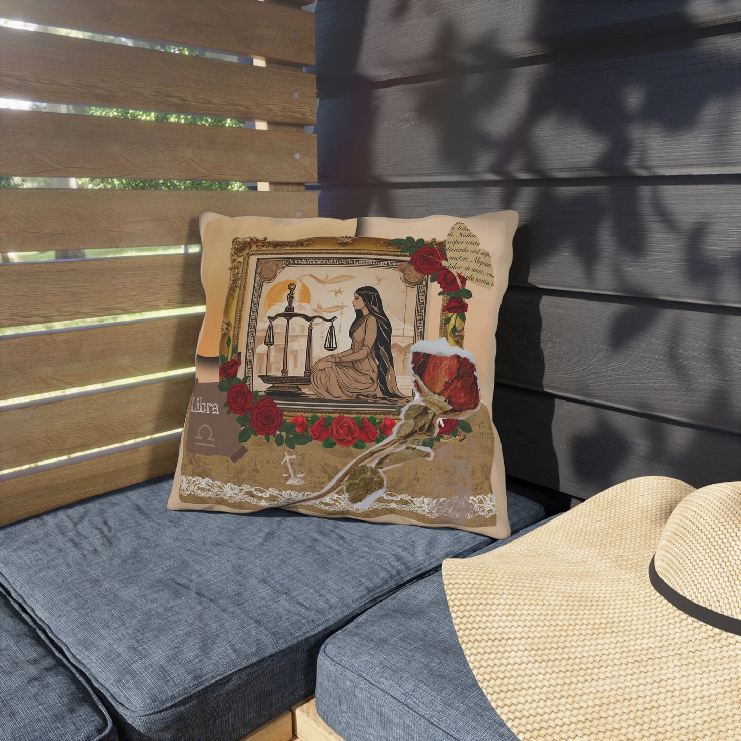Outdoor Pillow - Libra Zodiac Sign