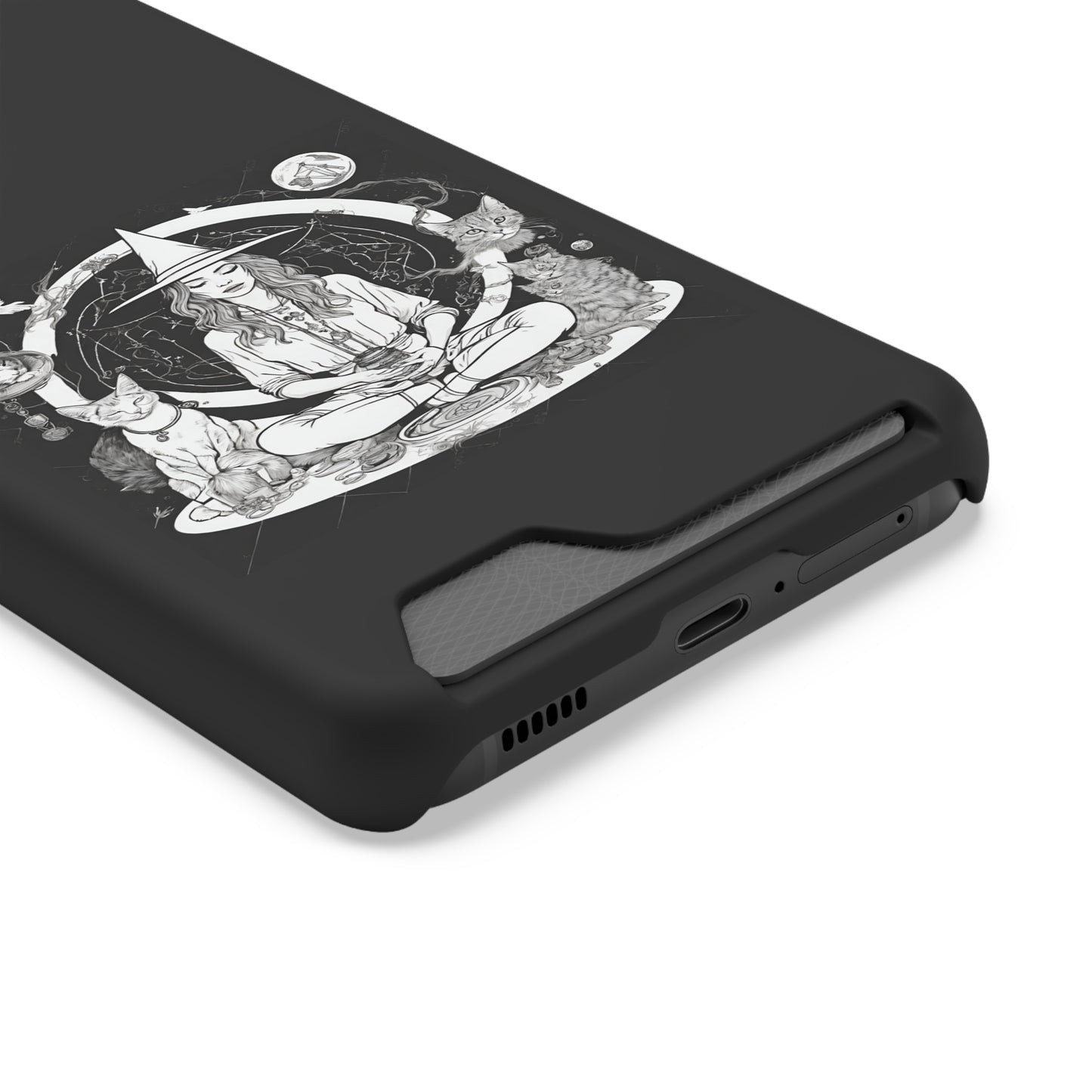 Mediating For a Moment Dark Phone Case With Card Holder