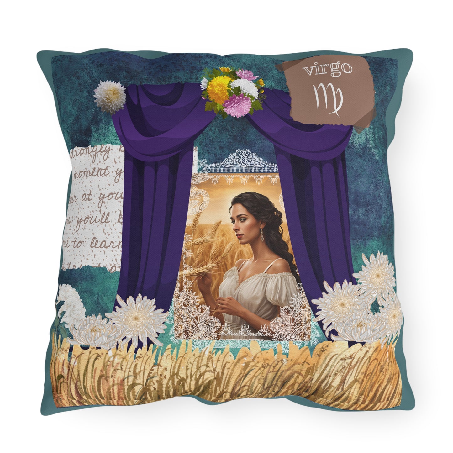 Outdoor Pillow - Virgo Zodiac Sign