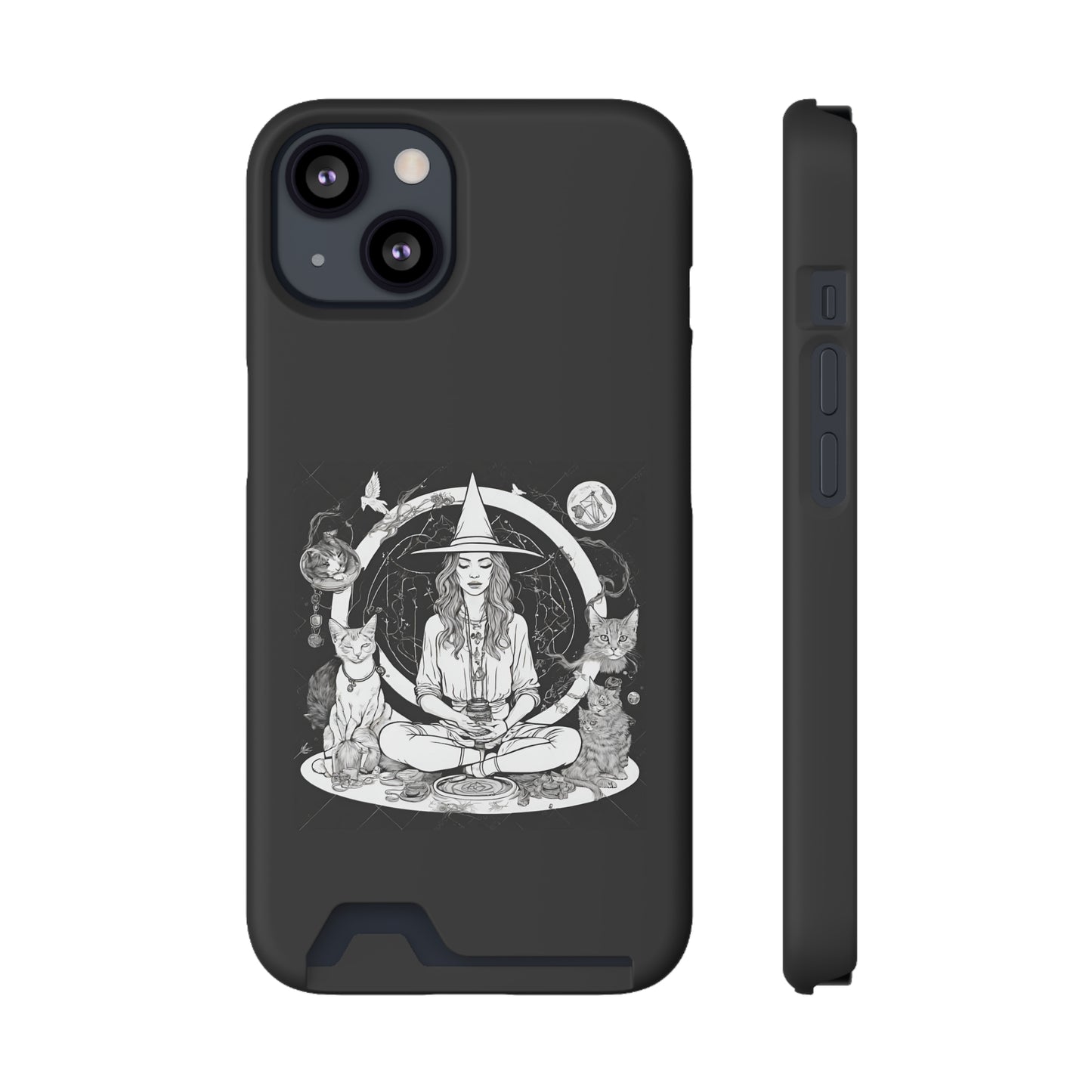 Mediating For a Moment Dark Phone Case With Card Holder