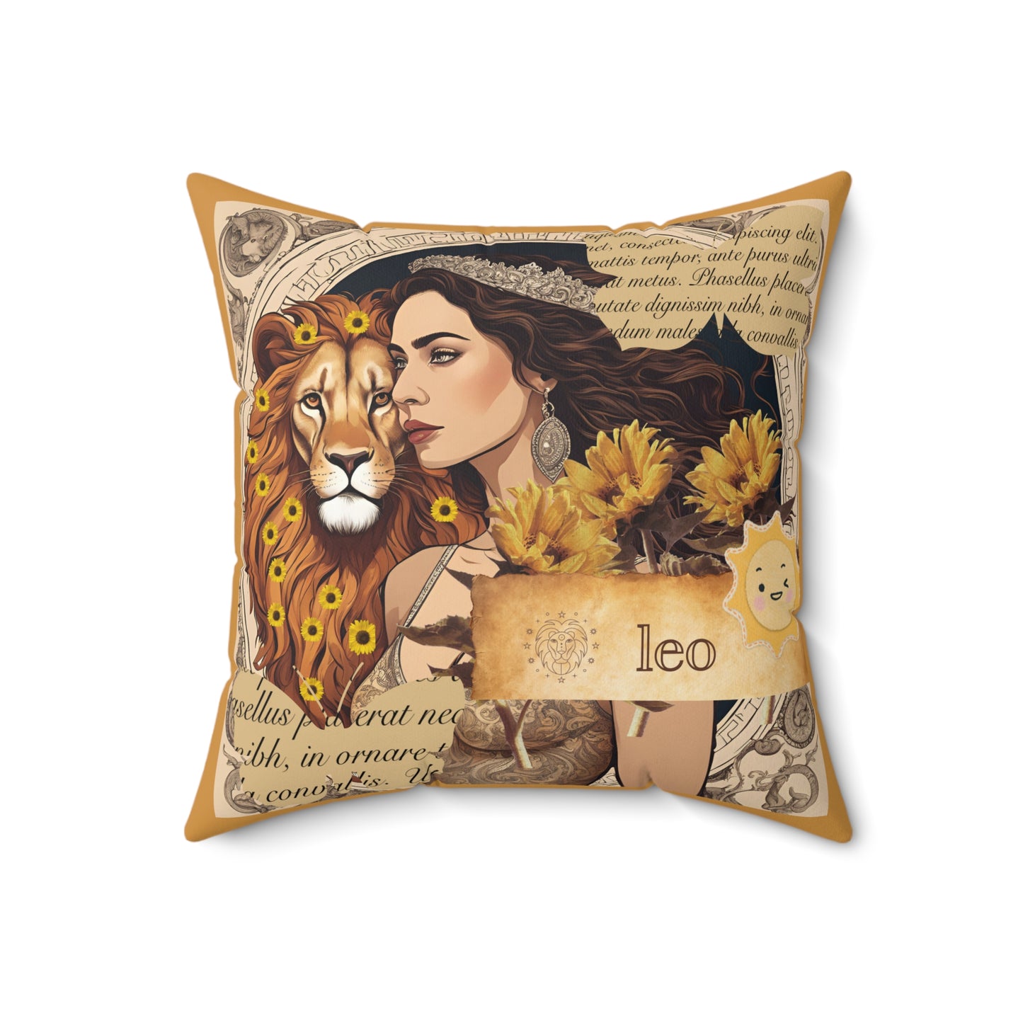 Zodiac Leo Faux Suede Square Pillow