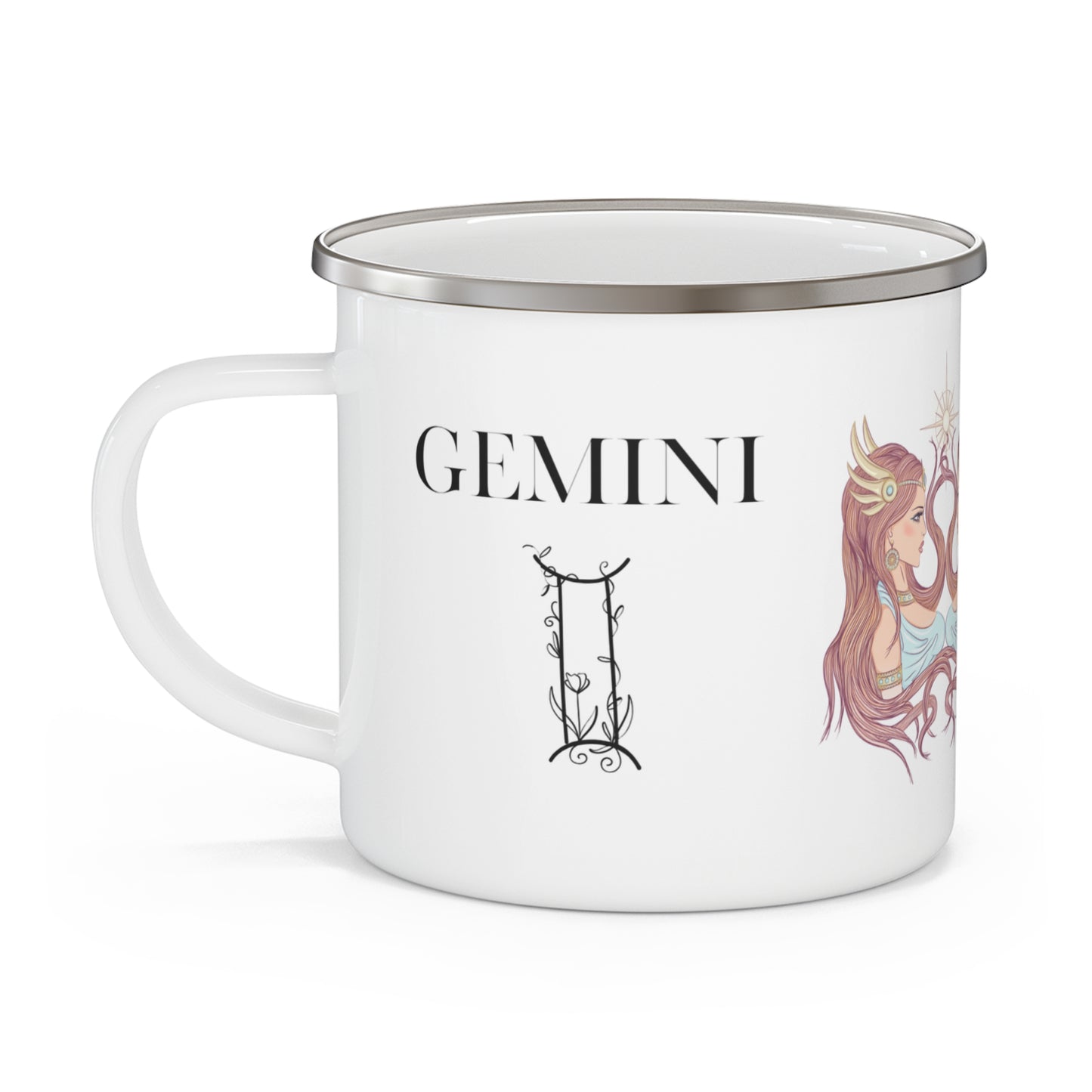 Zodiac Gemini Enamel Camping Mug