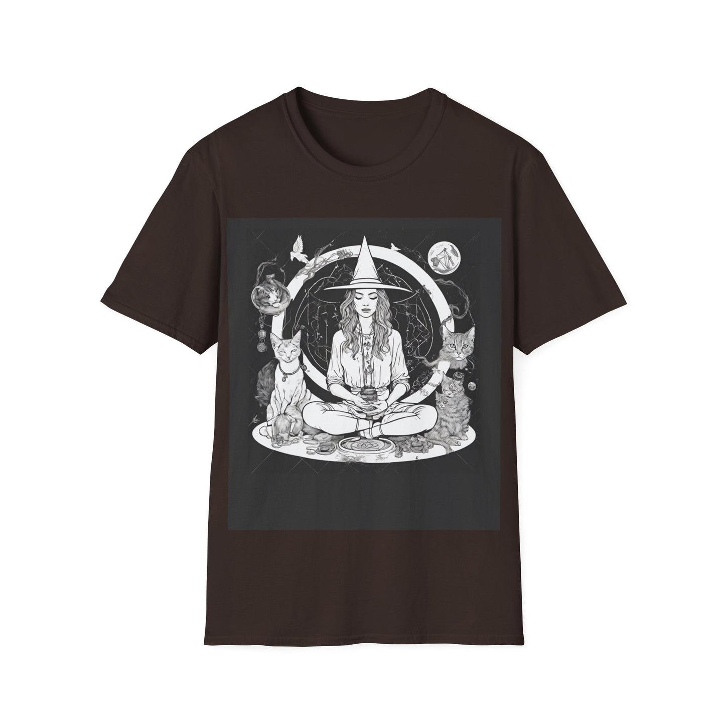 Black Mediating For a Moment Unisex Softstyle Yoga T-Shirt