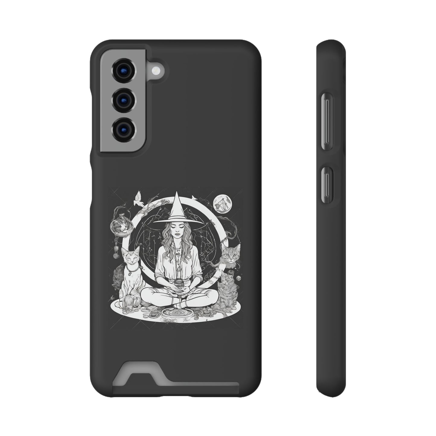 Mediating For a Moment Dark Phone Case With Card Holder