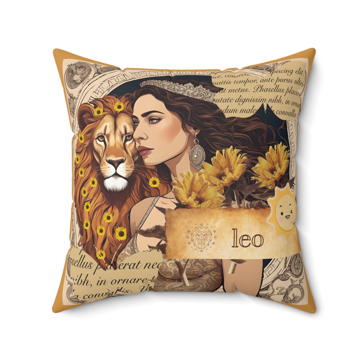 Zodiac Leo Faux Suede Square Pillow