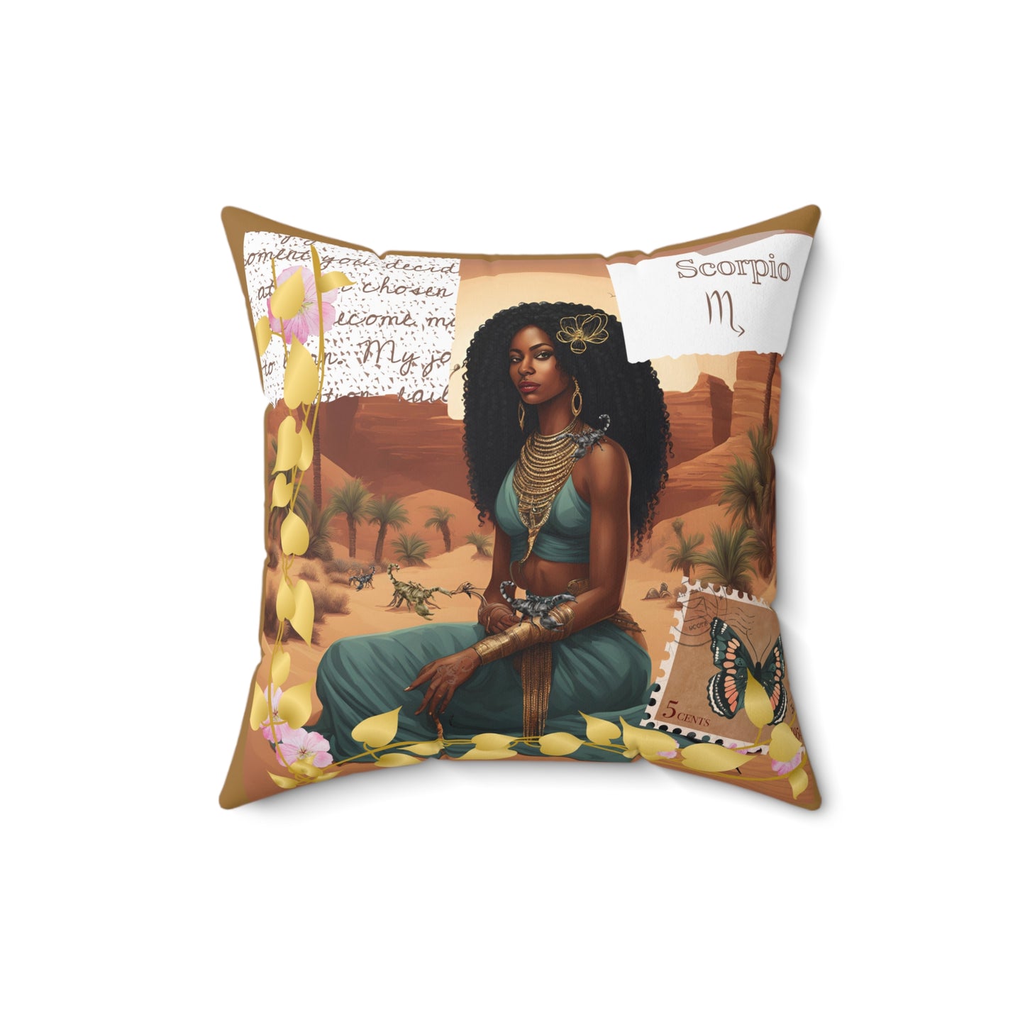 Zodiac Scorpio Faux Suede Square Pillow