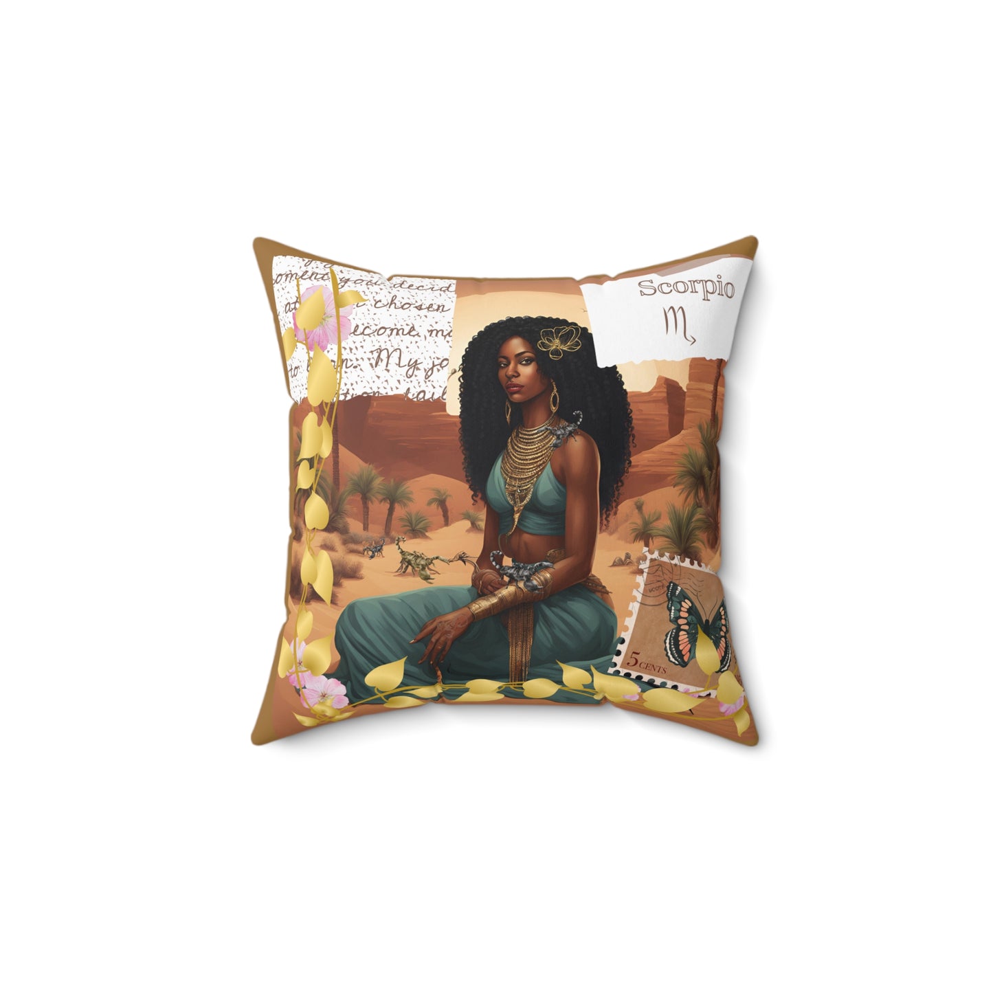 Zodiac Scorpio Faux Suede Square Pillow