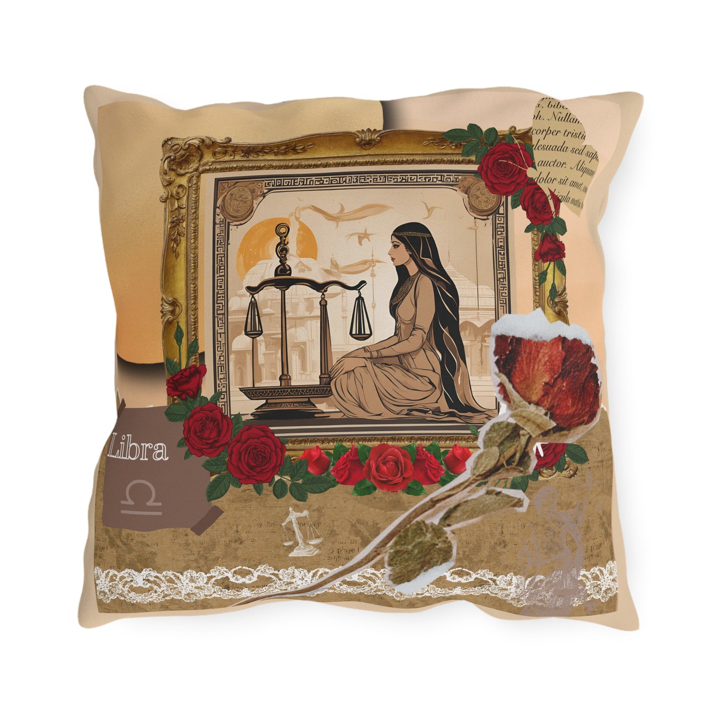 Outdoor Pillow - Libra Zodiac Sign