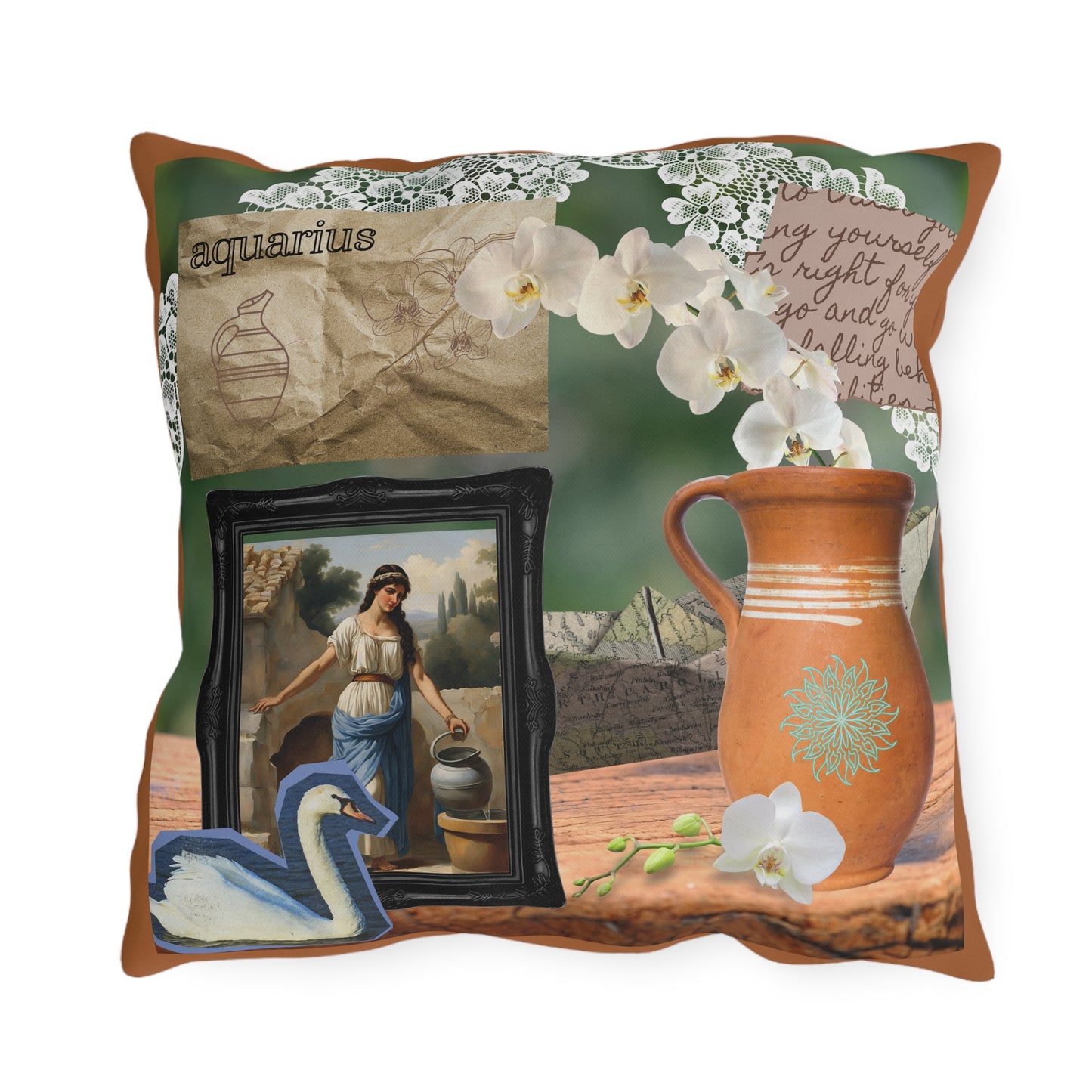 Outdoor Pillow - Aquarius Zodiac Sign