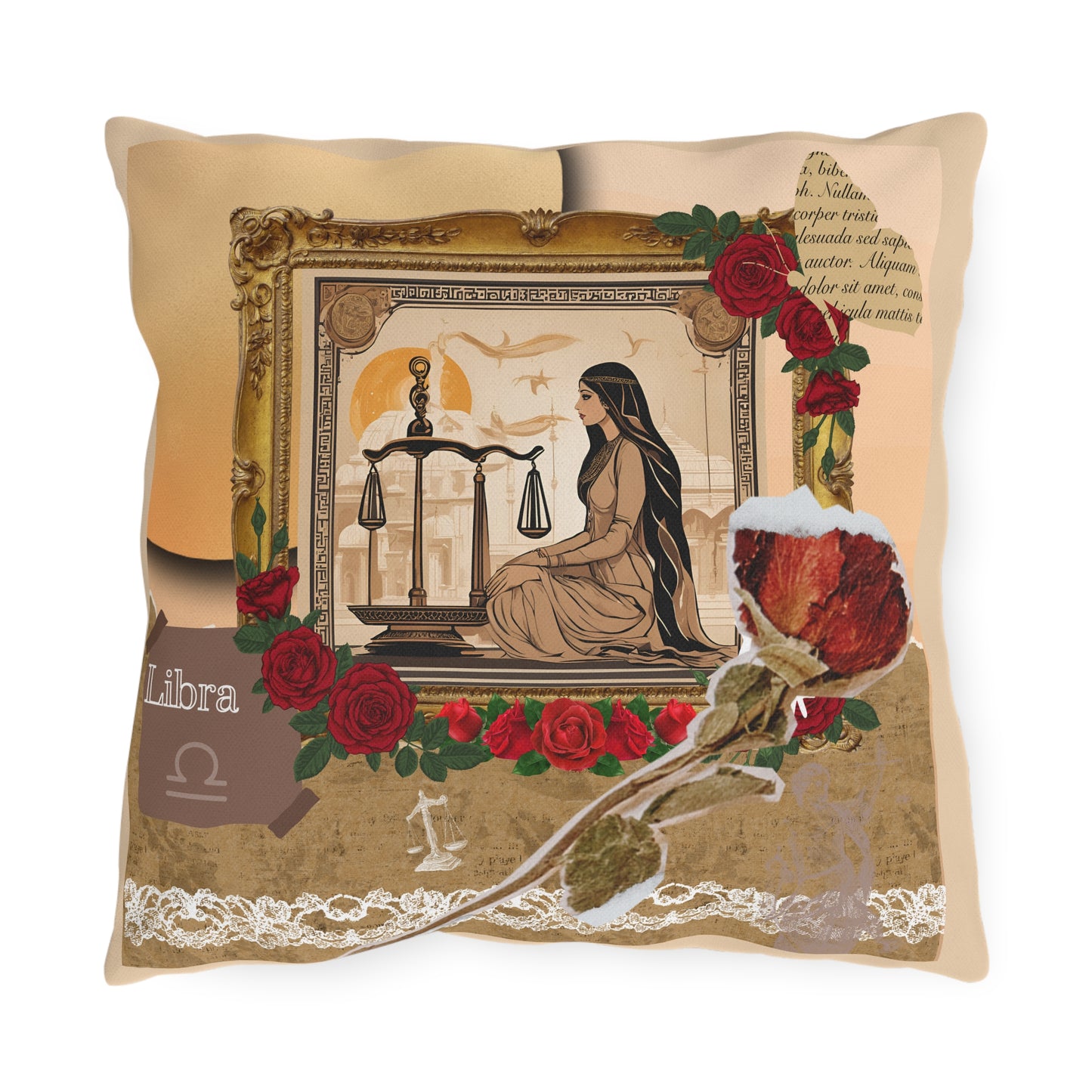 Outdoor Pillow - Libra Zodiac Sign