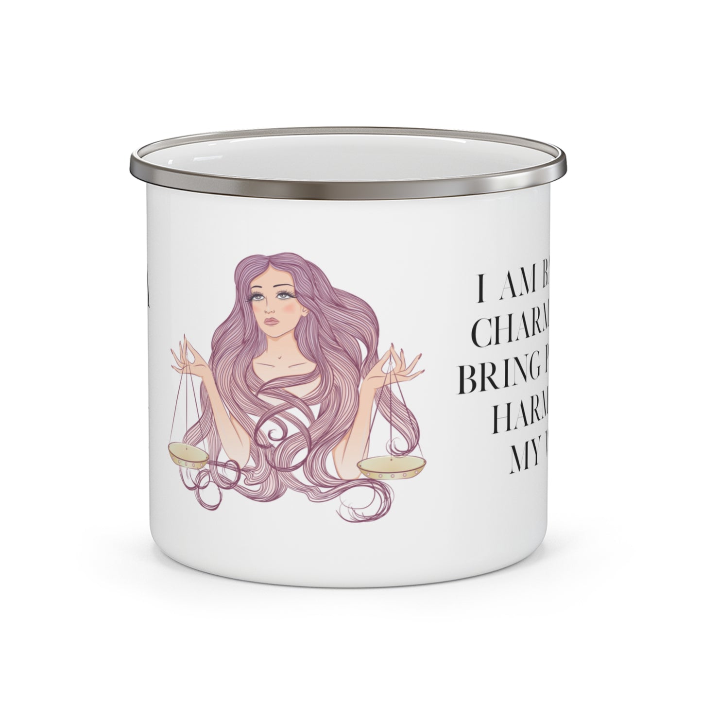 Zodiac Libra Enamel Camping Mug