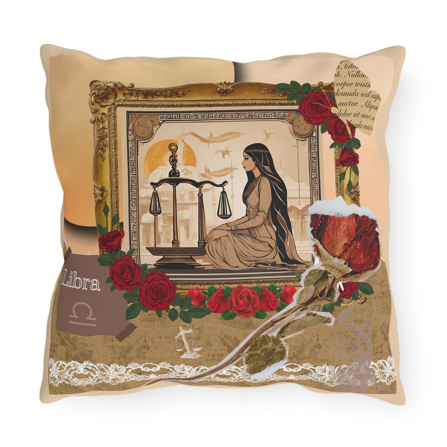 Outdoor Pillow - Libra Zodiac Sign