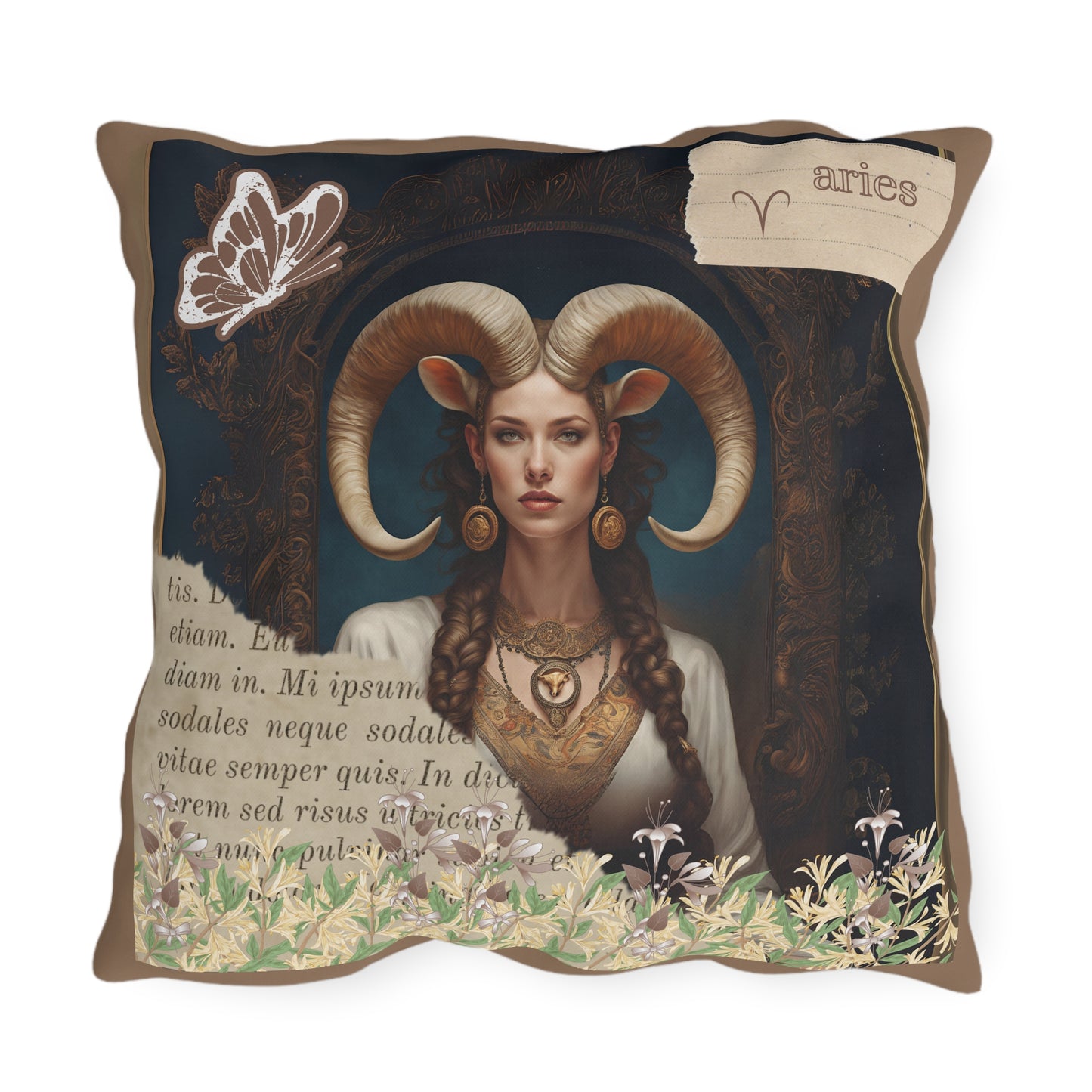 Outdoor Pillow - Aries Zodiac Sign