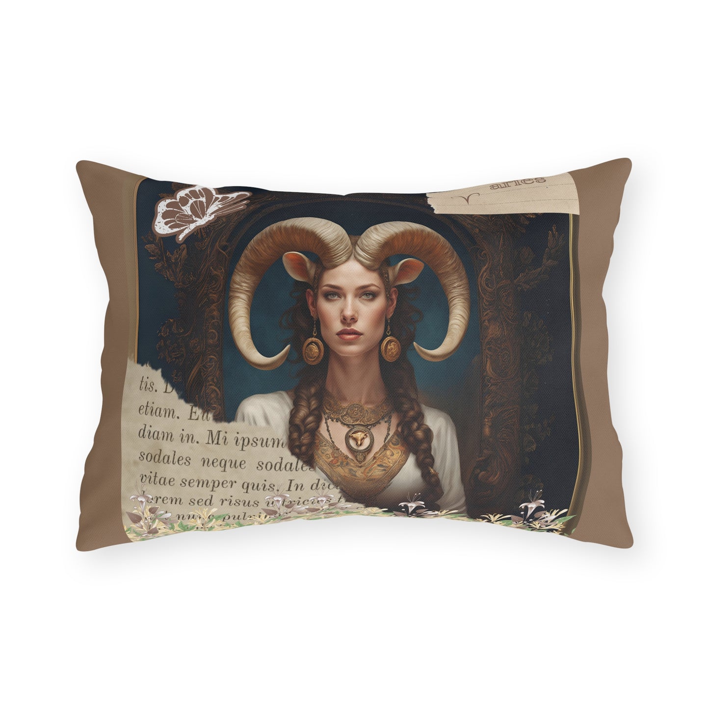 Outdoor Pillow - Aries Zodiac Sign