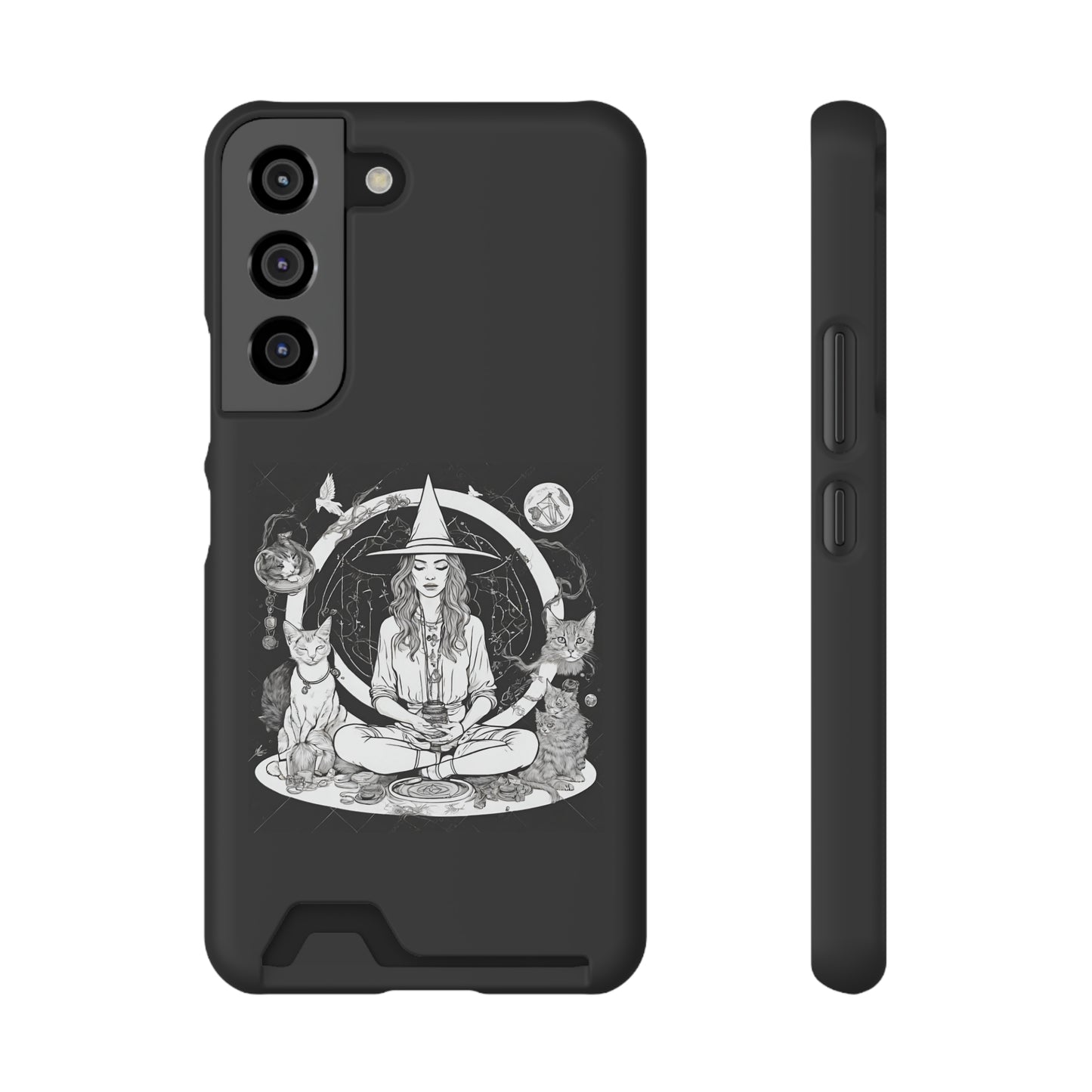 Mediating For a Moment Dark Phone Case With Card Holder