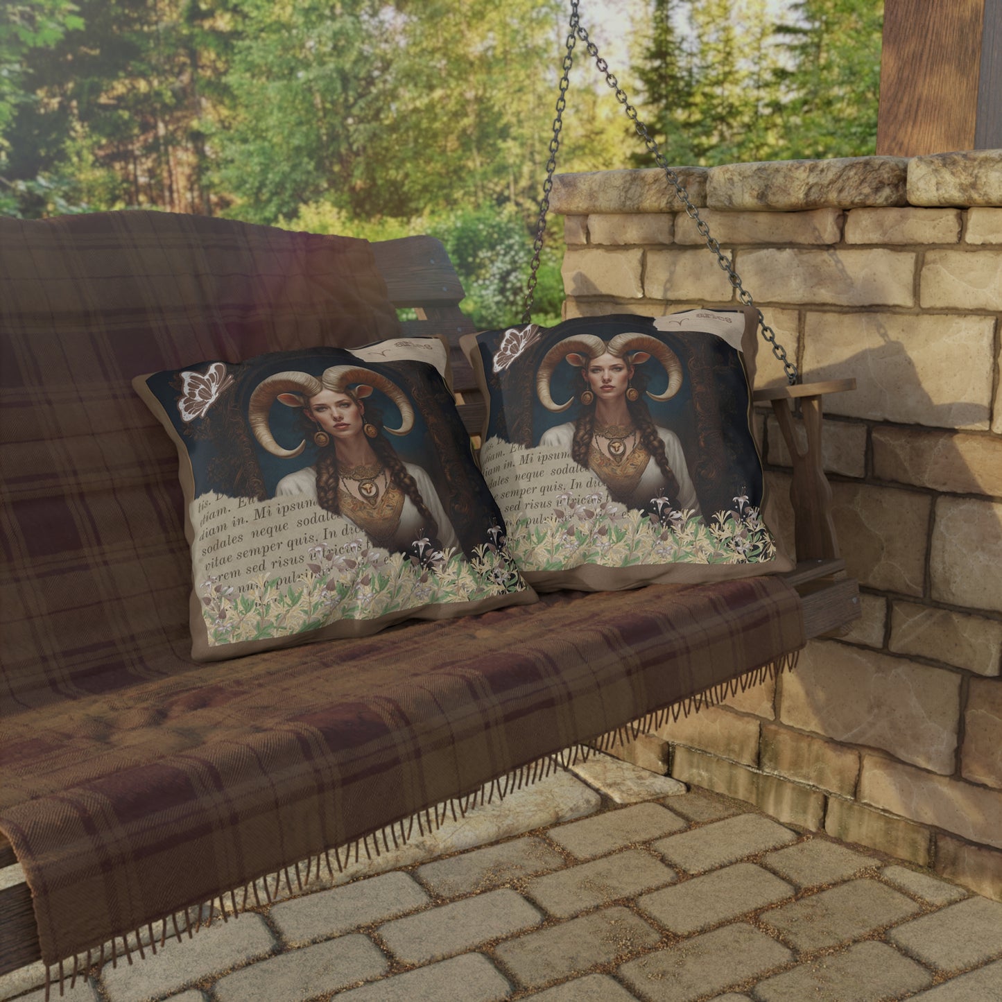 Outdoor Pillow - Aries Zodiac Sign