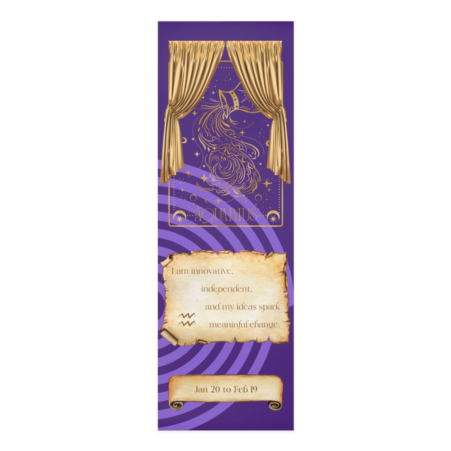 Purple Meditation Zodiac Aquarius Foam Yoga Mat