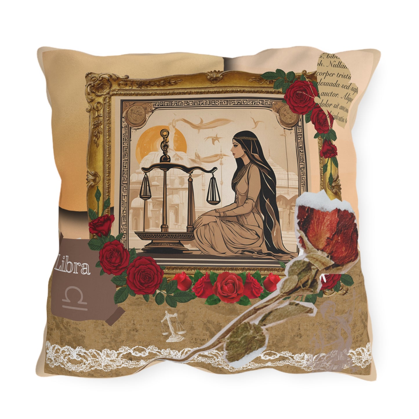 Outdoor Pillow - Libra Zodiac Sign