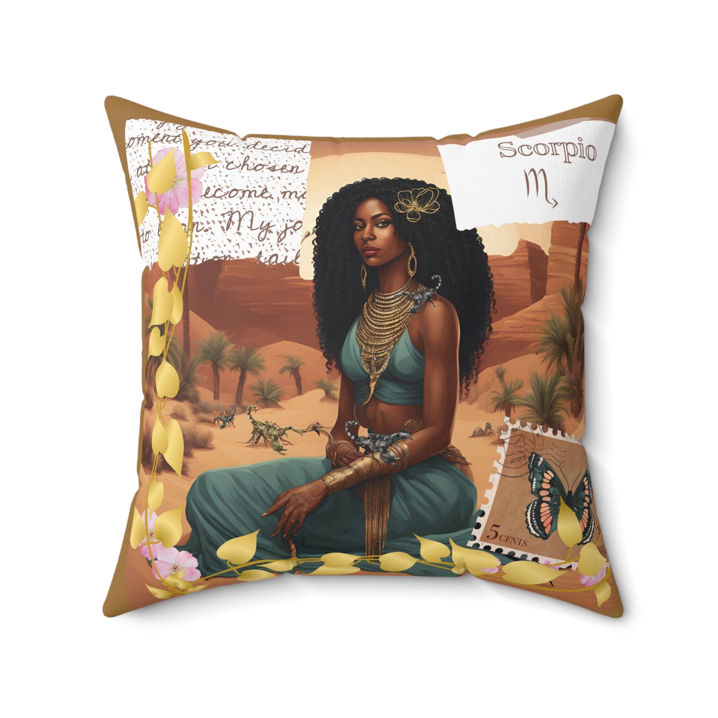 Zodiac Scorpio Faux Suede Square Pillow