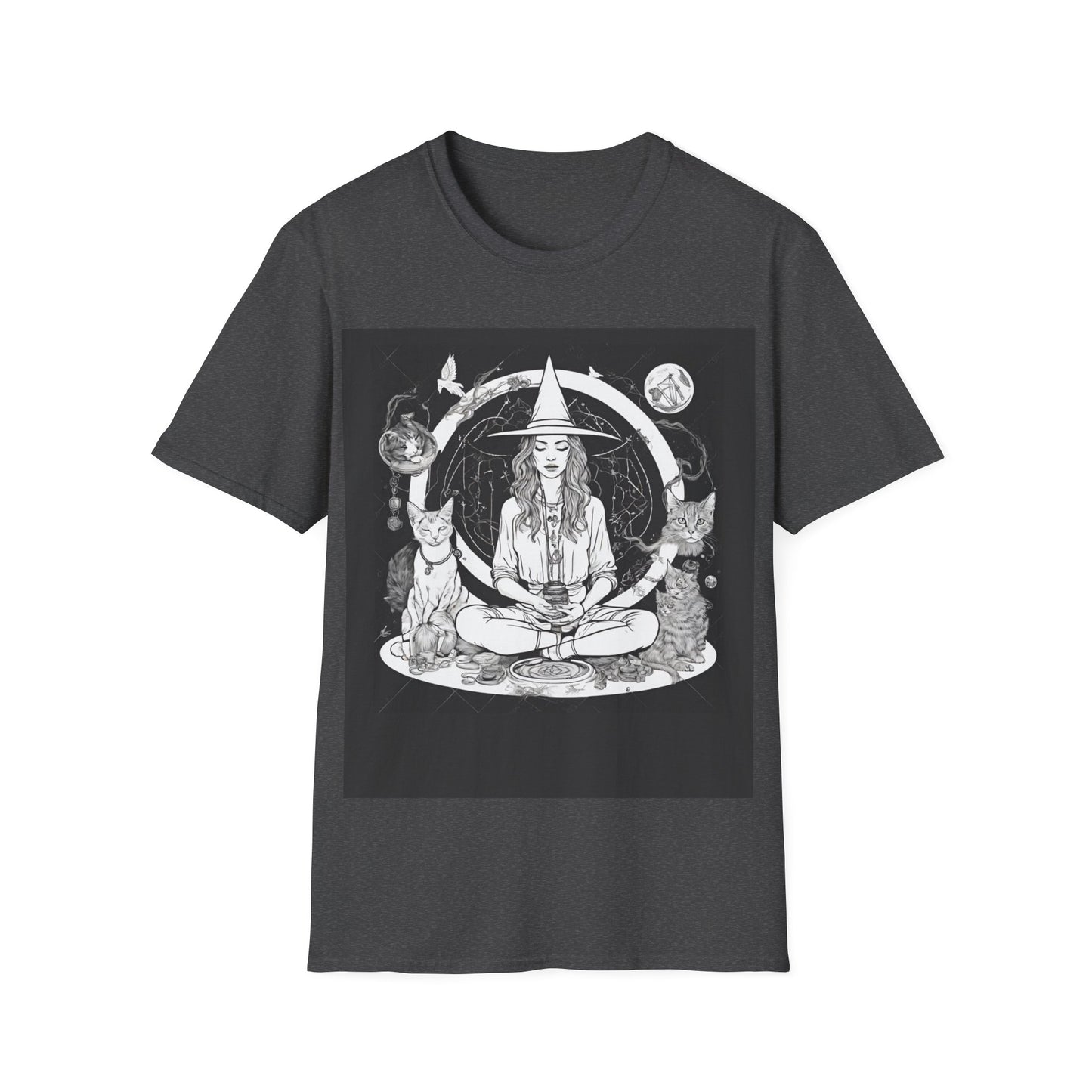 Black Mediating For a Moment Unisex Softstyle Yoga T-Shirt