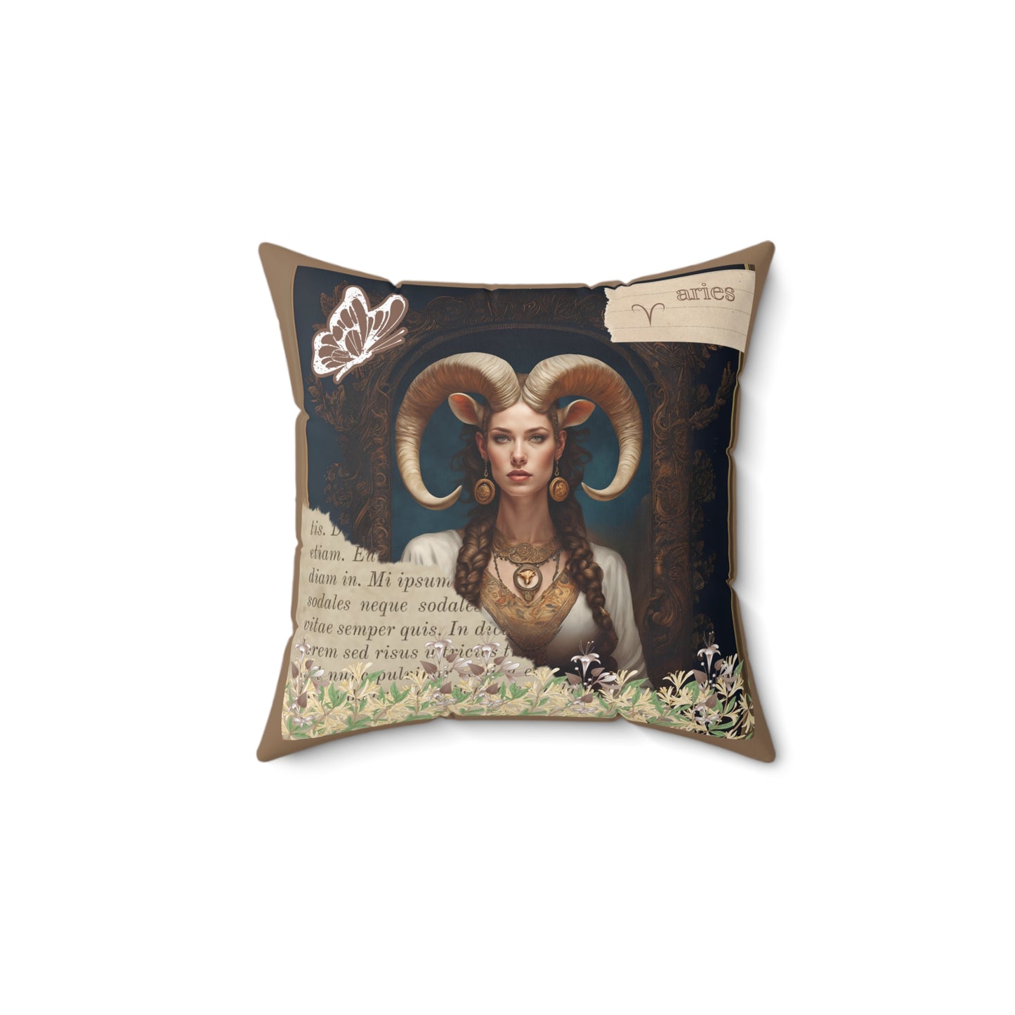 Zodiac Aries Faux Suede Square Pillow