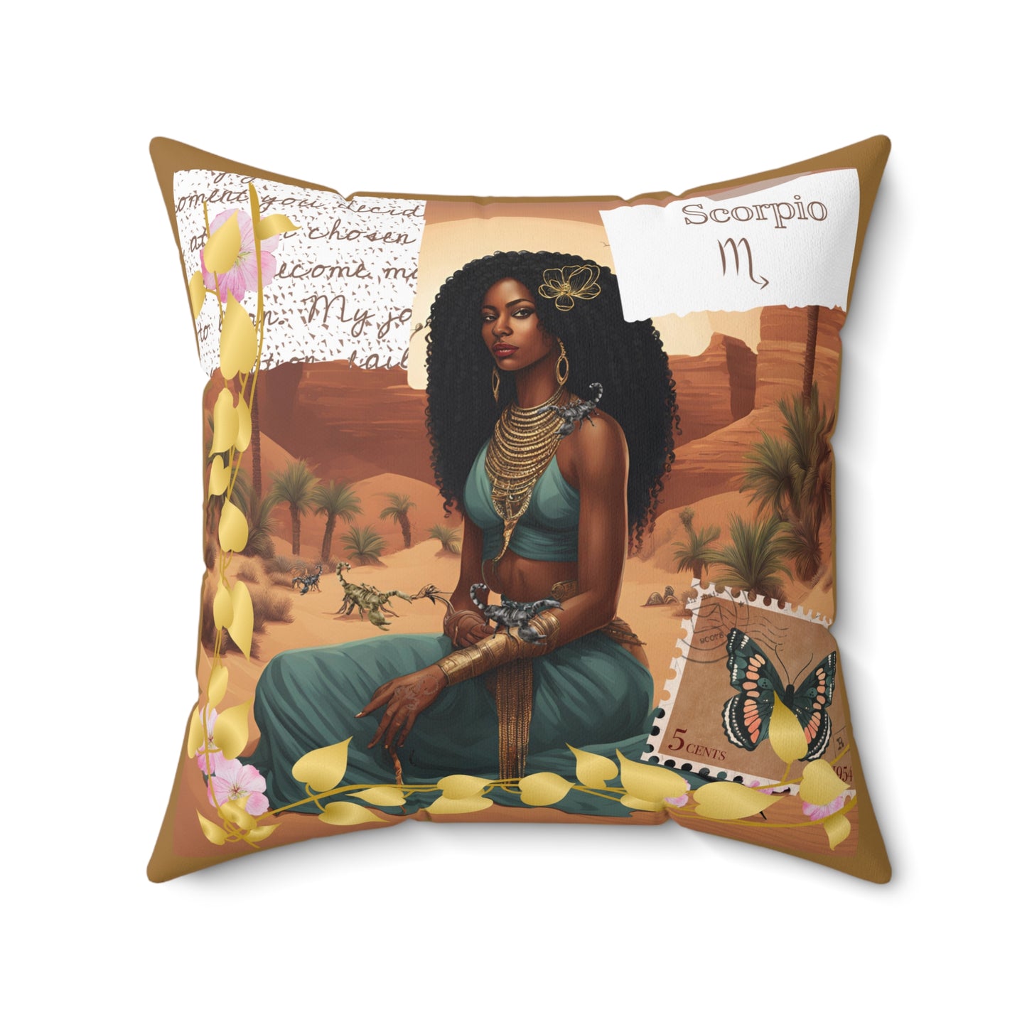 Zodiac Scorpio Faux Suede Square Pillow