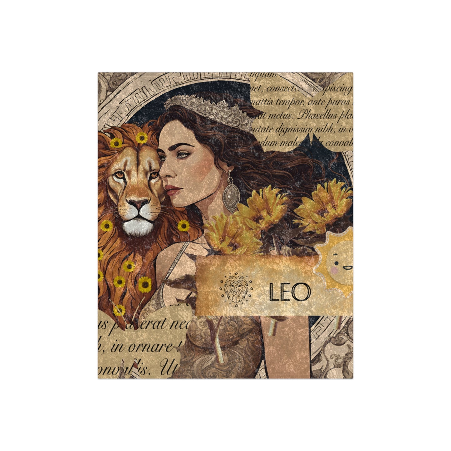 Zodiac Leo Luxury Crushed Velvet Blanket