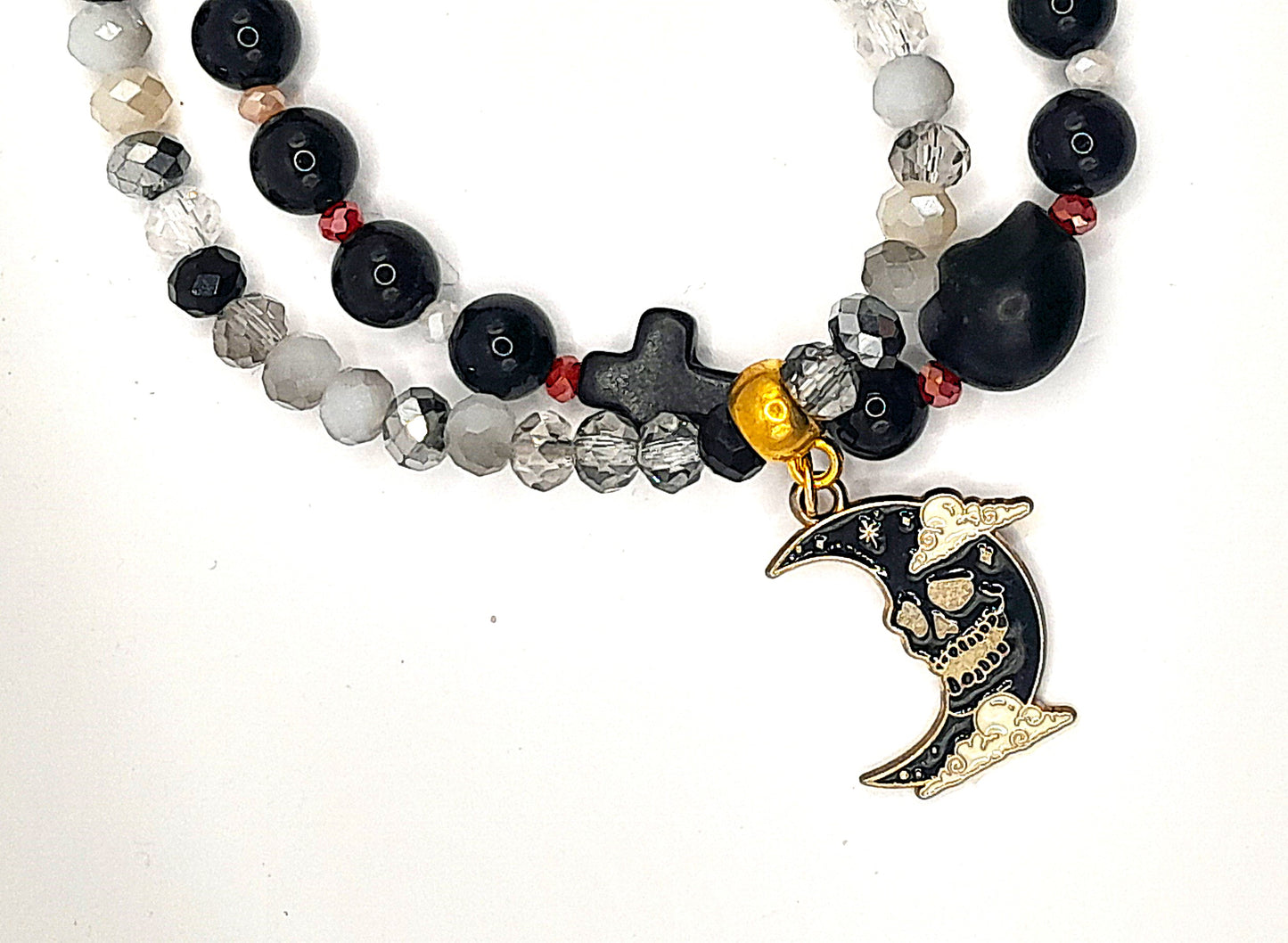 Raven & Plague-Themed Beaded Bracelet Set