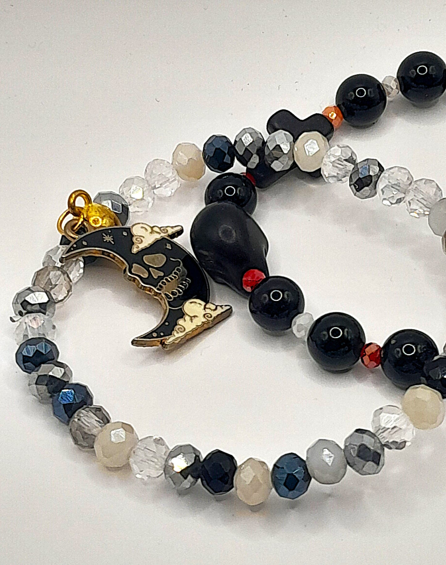 Raven & Plague-Themed Beaded Bracelet Set