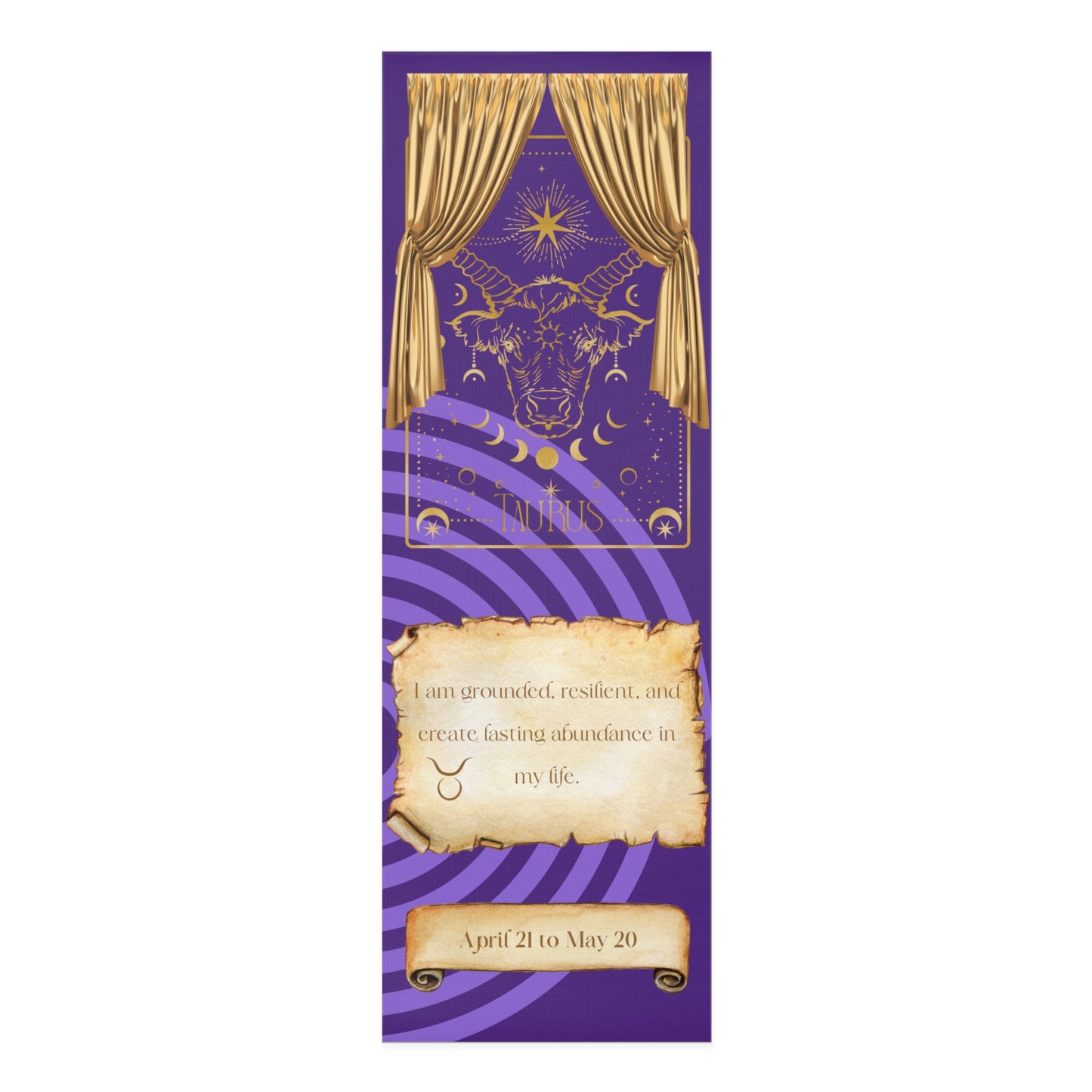 Purple Meditation Zodiac Taurus Foam Yoga Mat