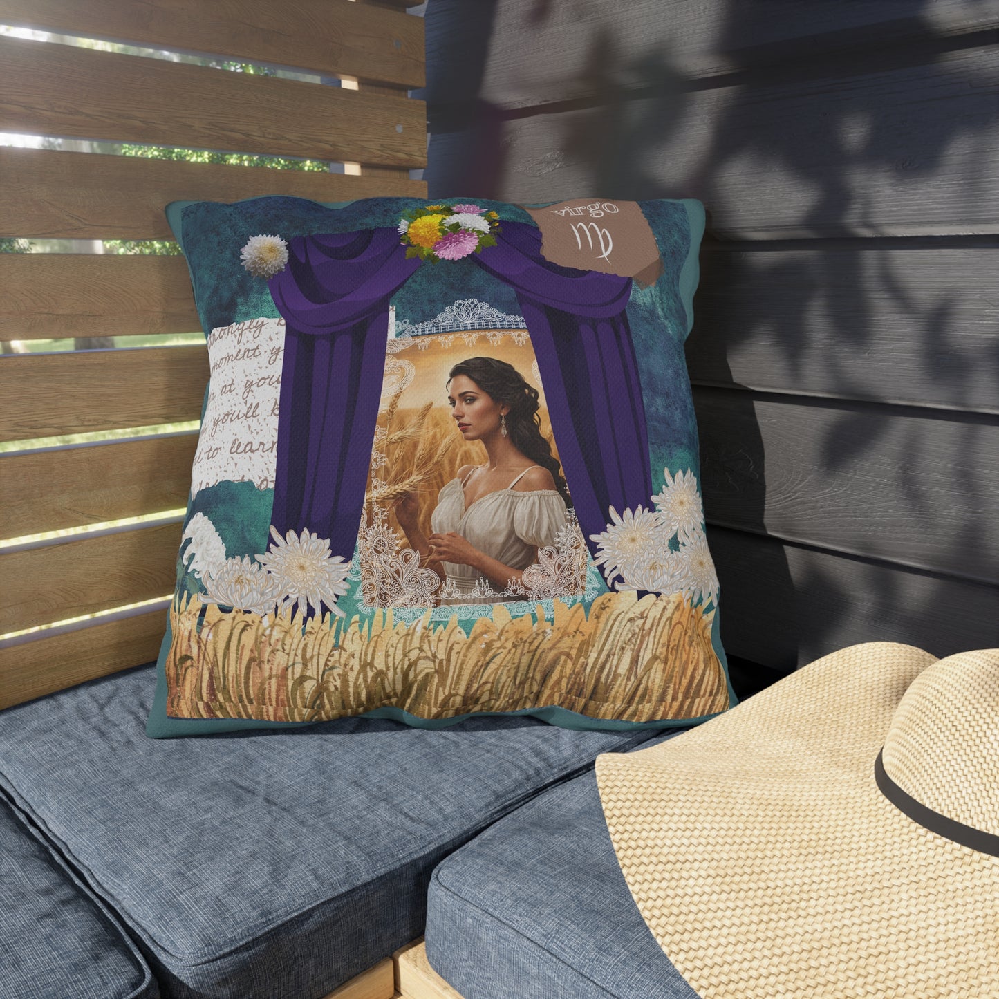 Outdoor Pillow - Virgo Zodiac Sign