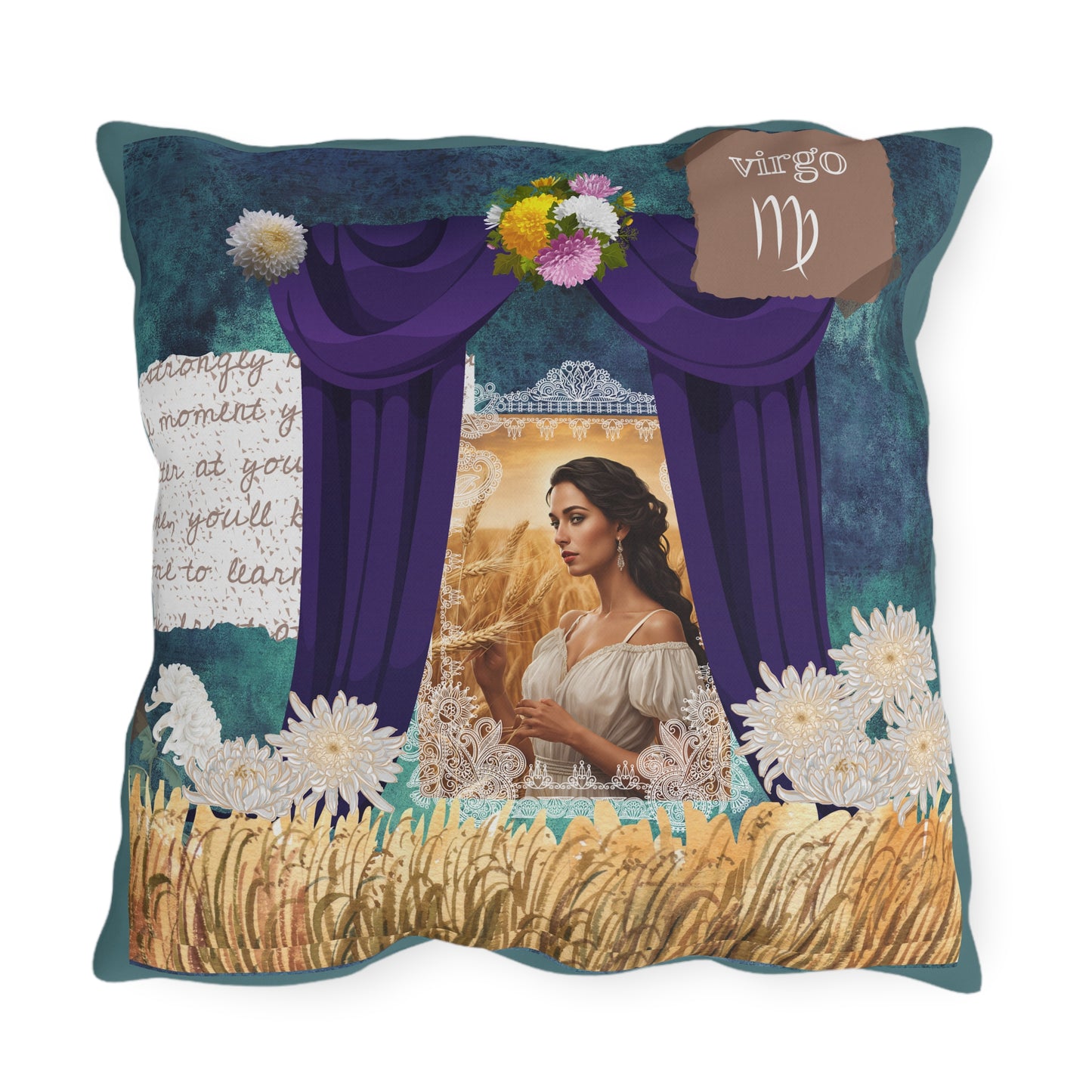 Outdoor Pillow - Virgo Zodiac Sign