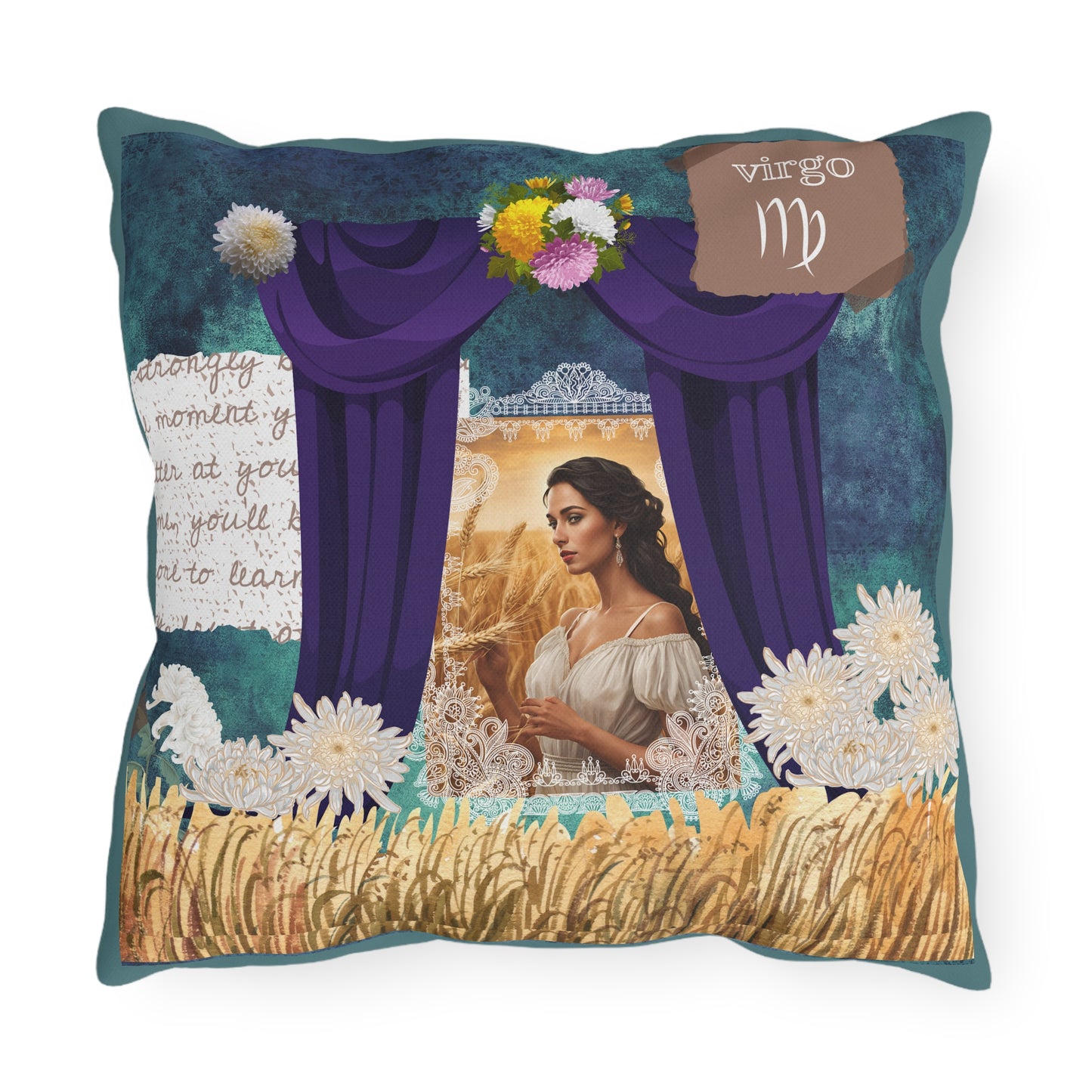 Outdoor Pillow - Virgo Zodiac Sign