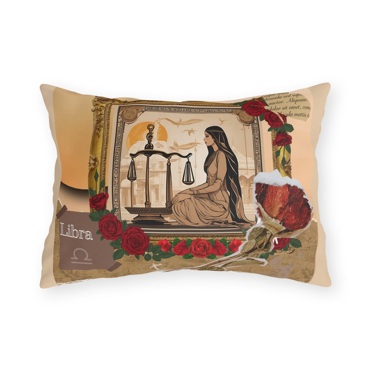 Outdoor Pillow - Libra Zodiac Sign