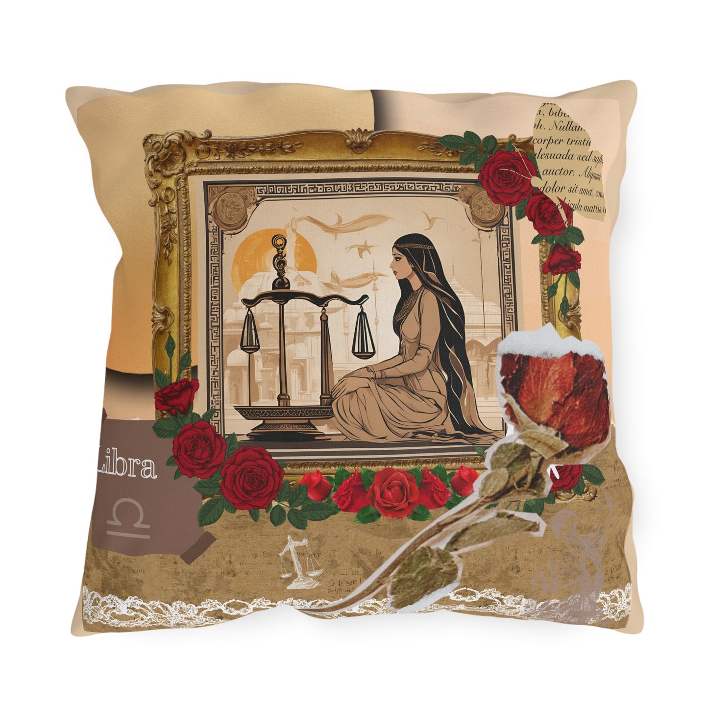 Outdoor Pillow - Libra Zodiac Sign