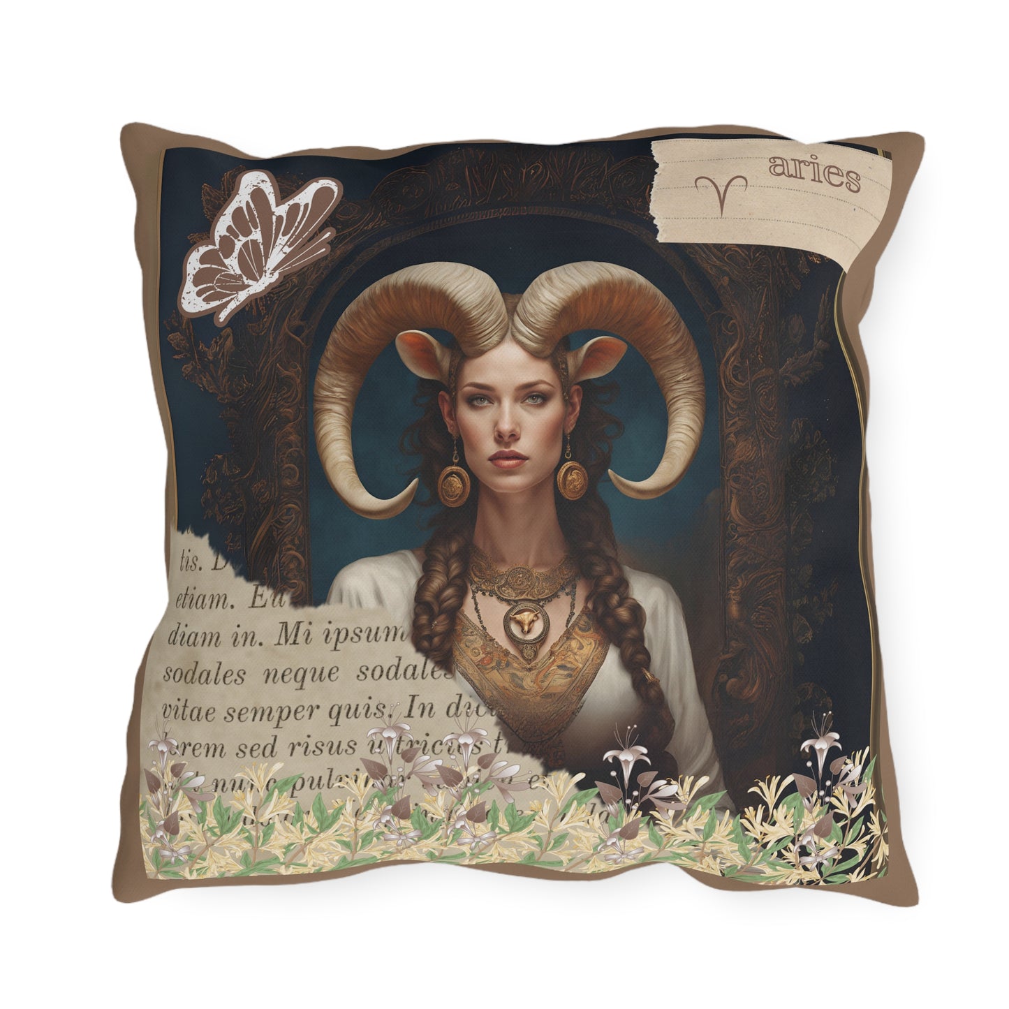 Outdoor Pillow - Aries Zodiac Sign