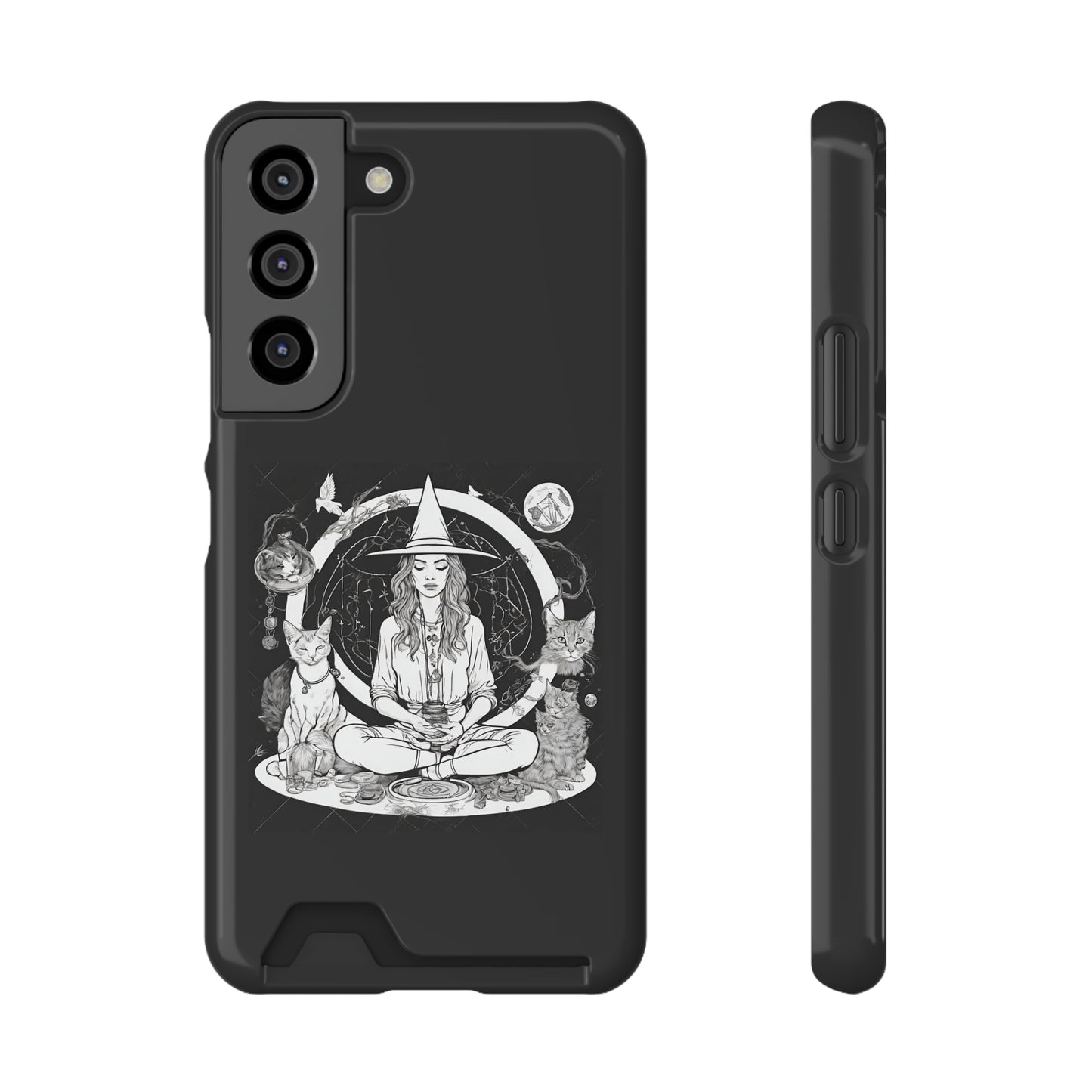 Mediating For a Moment Dark Phone Case With Card Holder