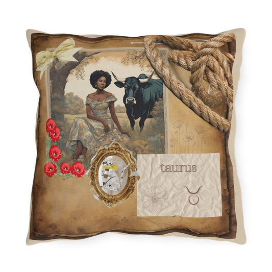 Outdoor Pillow - Taurus Zodiac Sign