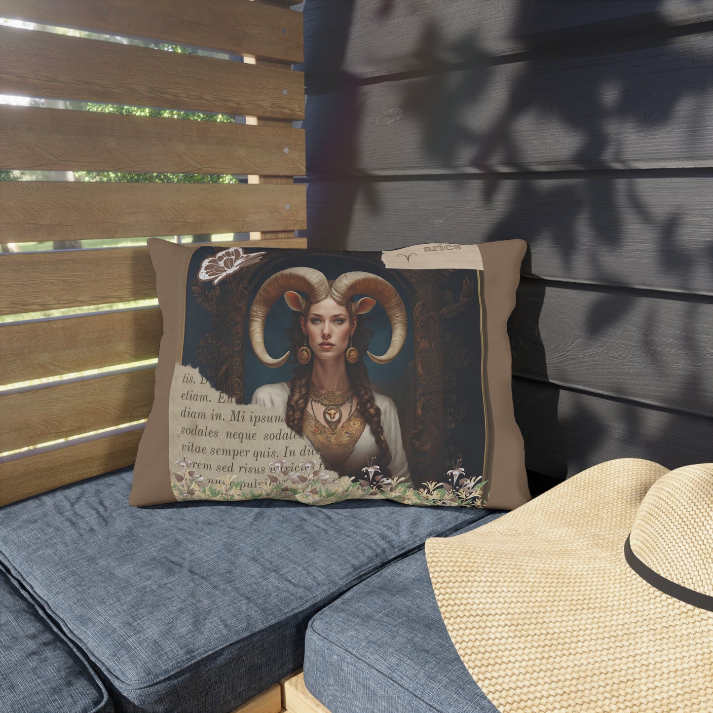 Outdoor Pillow - Aries Zodiac Sign