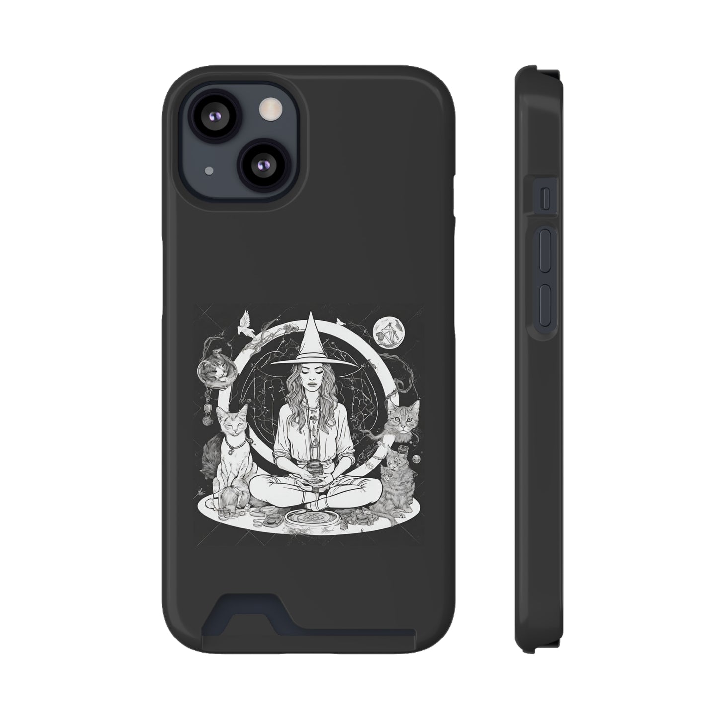 Mediating For a Moment Dark Phone Case With Card Holder