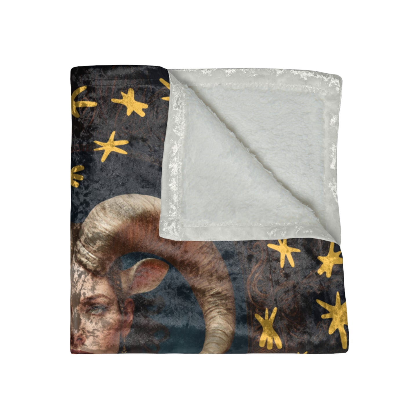 Zodiac Aries Luxury Crushed Velvet Blanket