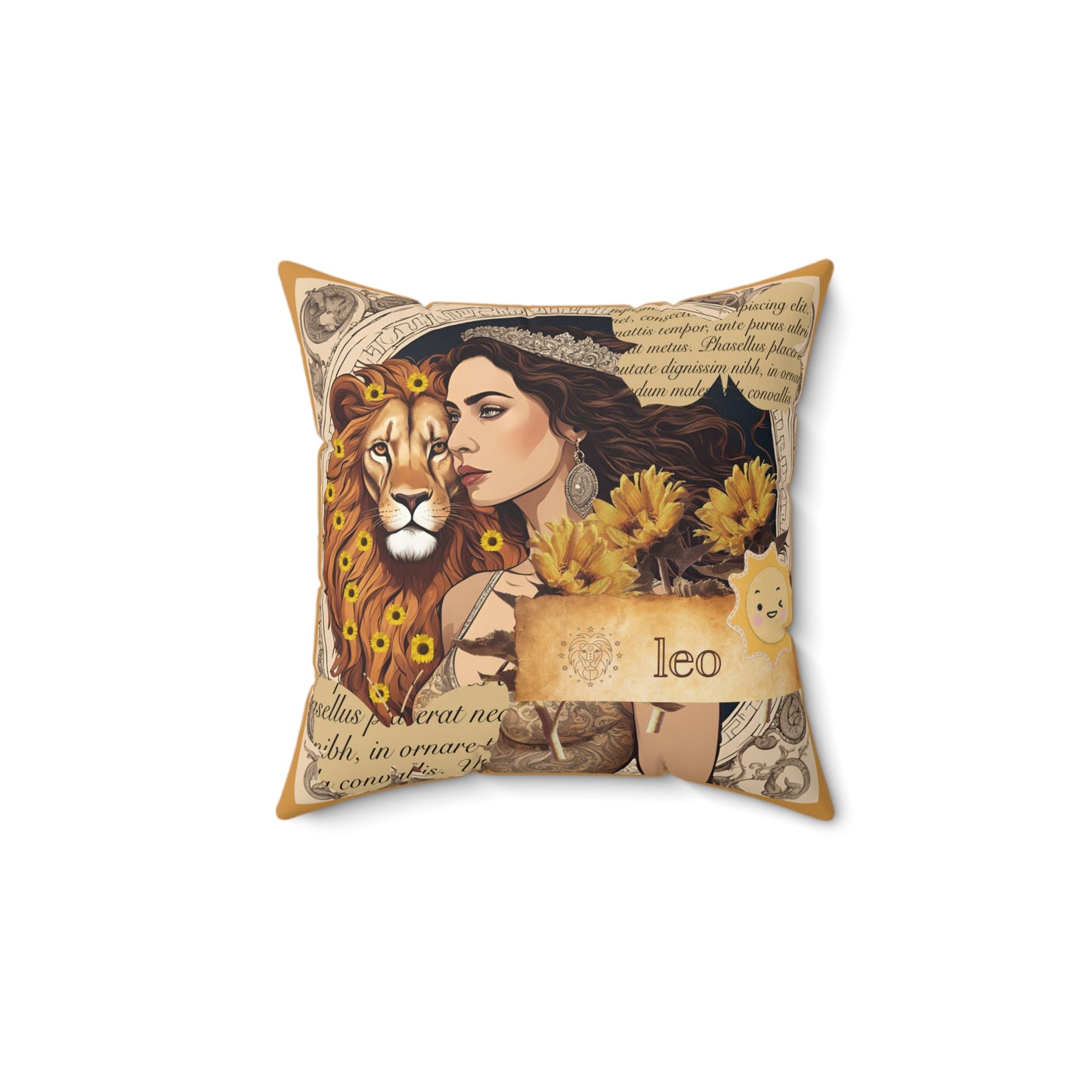 Zodiac Leo Faux Suede Square Pillow