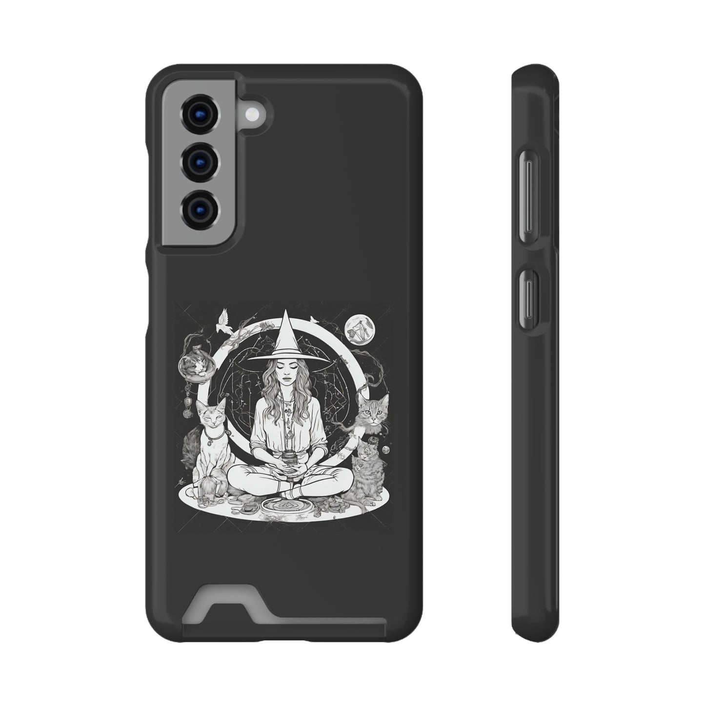 Mediating For a Moment Dark Phone Case With Card Holder