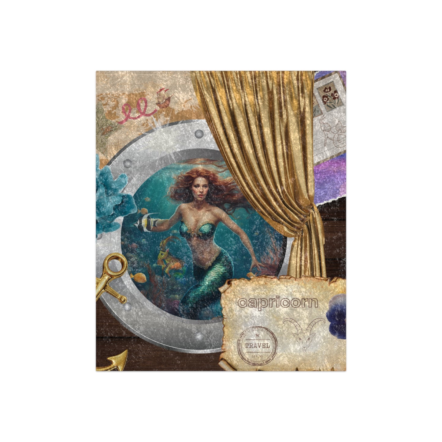 Zodiac Capricorn Luxury Crushed Velvet Blanket