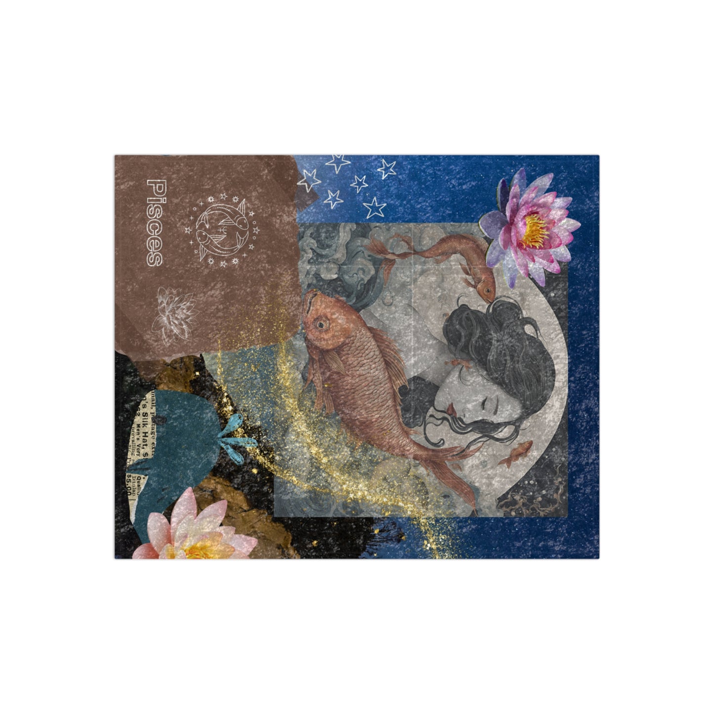 Zodiac Pisces Luxury Crushed Velvet Blanket