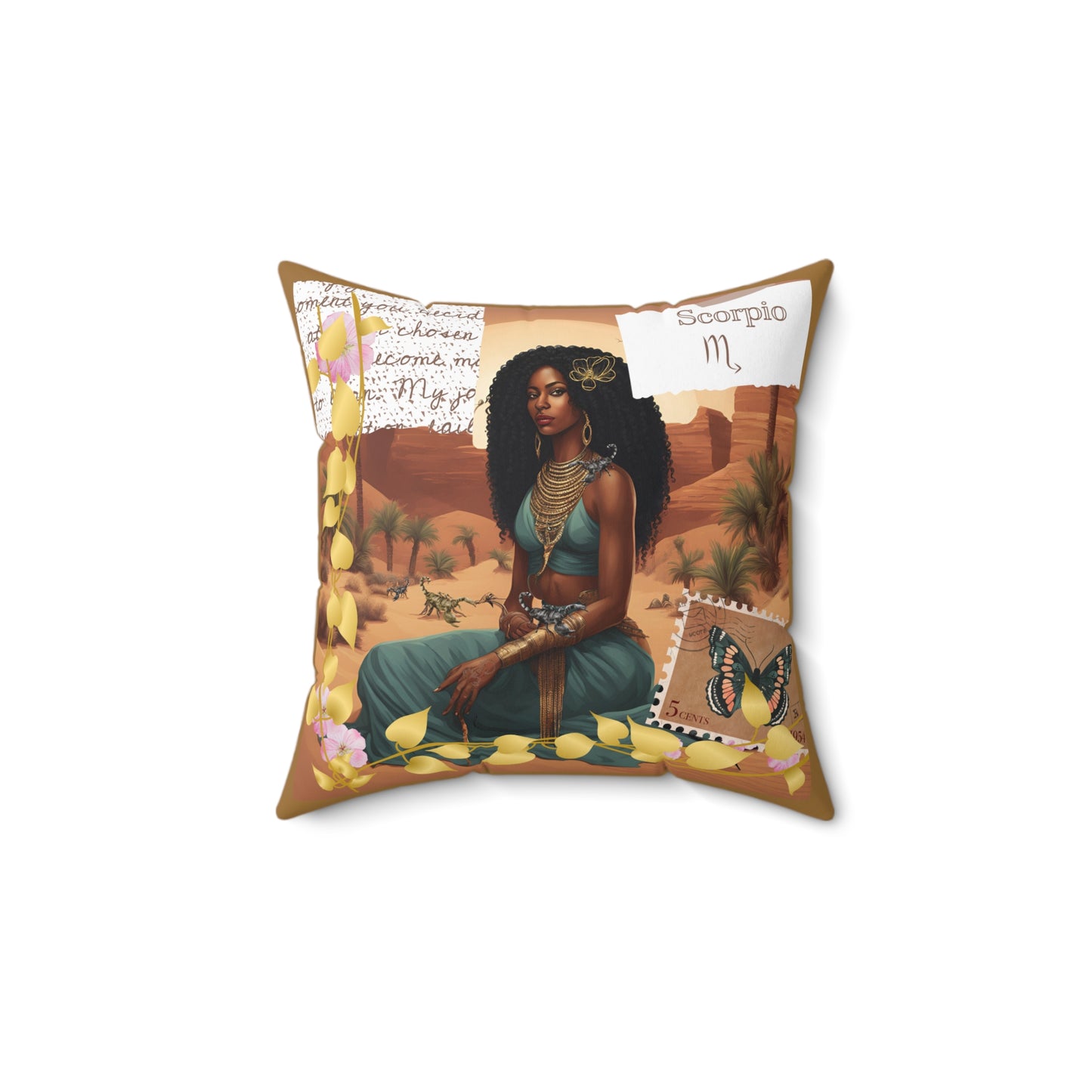 Zodiac Scorpio Faux Suede Square Pillow